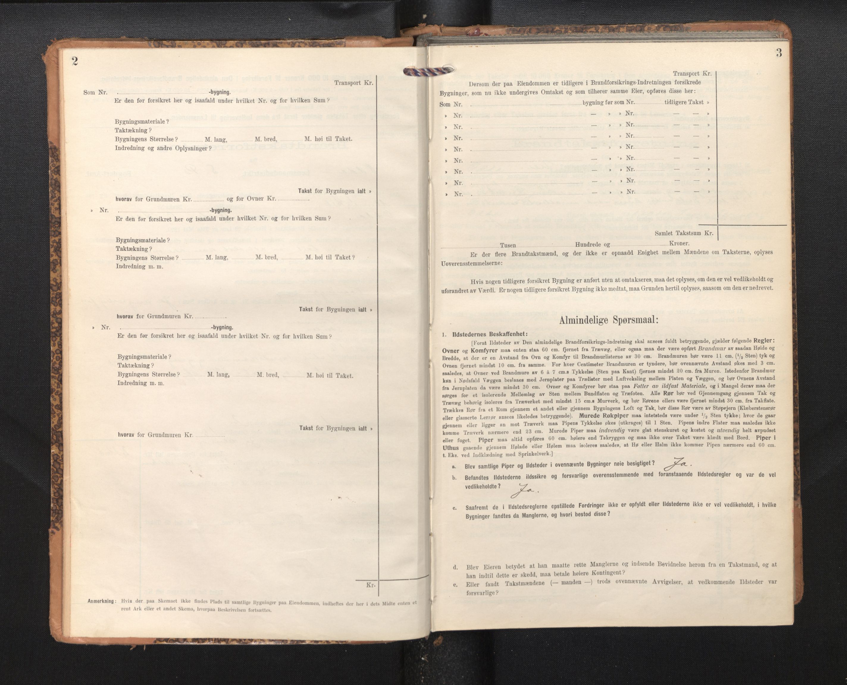 Lensmannen i Odda, AV/SAB-A-34001/0012/L0003: Branntakstprotokoll, skjematakst, 1916-1948, p. 2-3