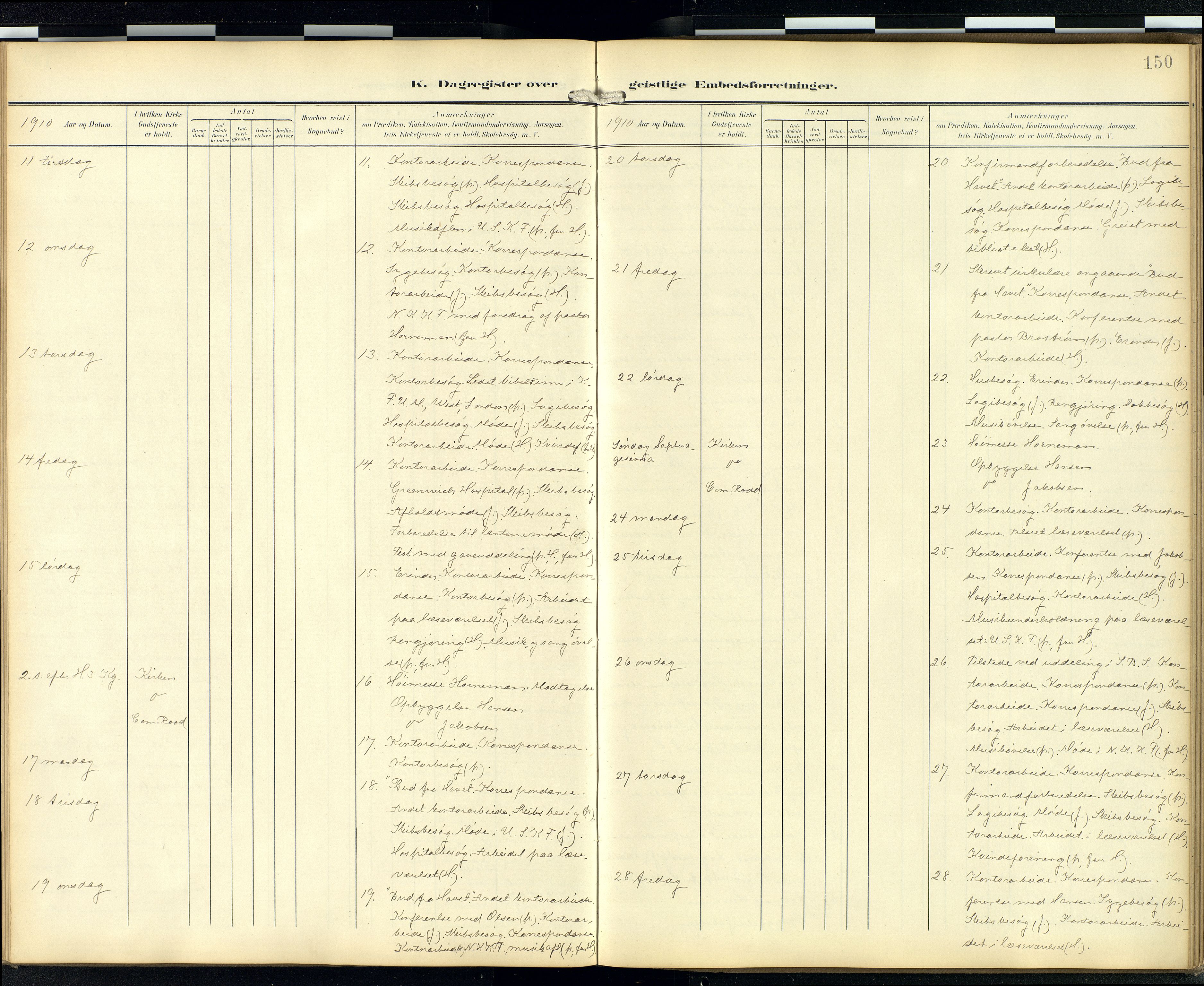 Den norske sjømannsmisjon i utlandet/London m/bistasjoner, AV/SAB-SAB/PA-0103/H/Ha/L0003: Parish register (official) no. A 3, 1903-1934, p. 149b-150a