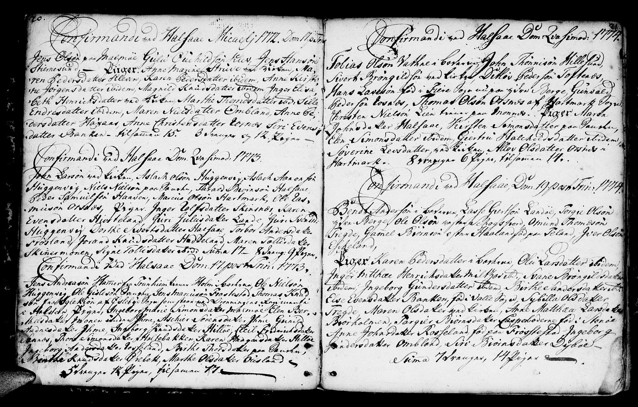 Mandal sokneprestkontor, AV/SAK-1111-0030/F/Fa/Faa/L0004: Parish register (official) no. A 4, 1745-1817, p. 20-21