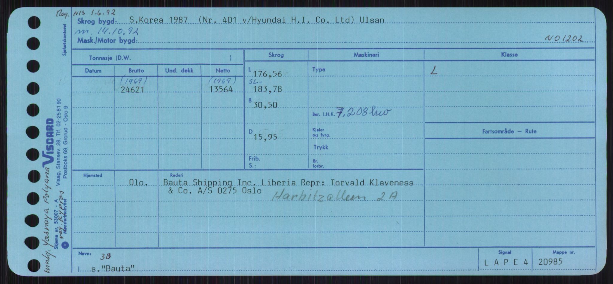 Sjøfartsdirektoratet med forløpere, Skipsmålingen, AV/RA-S-1627/H/Ha/L0001/0001: Fartøy, A-Eig / Fartøy A-Bjøn, p. 699