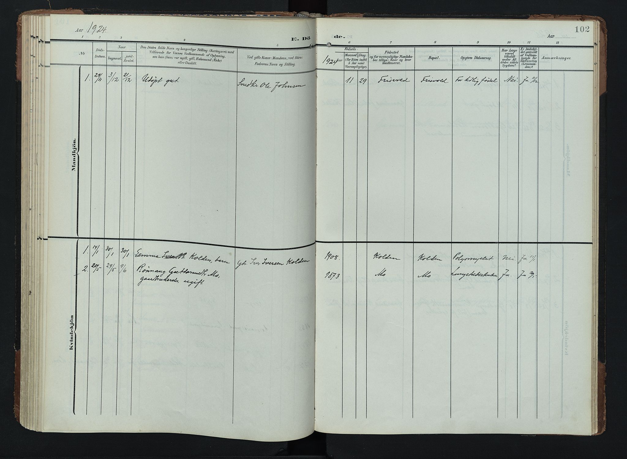 Lom prestekontor, SAH/PREST-070/K/L0011: Parish register (official) no. 11, 1904-1928, p. 102
