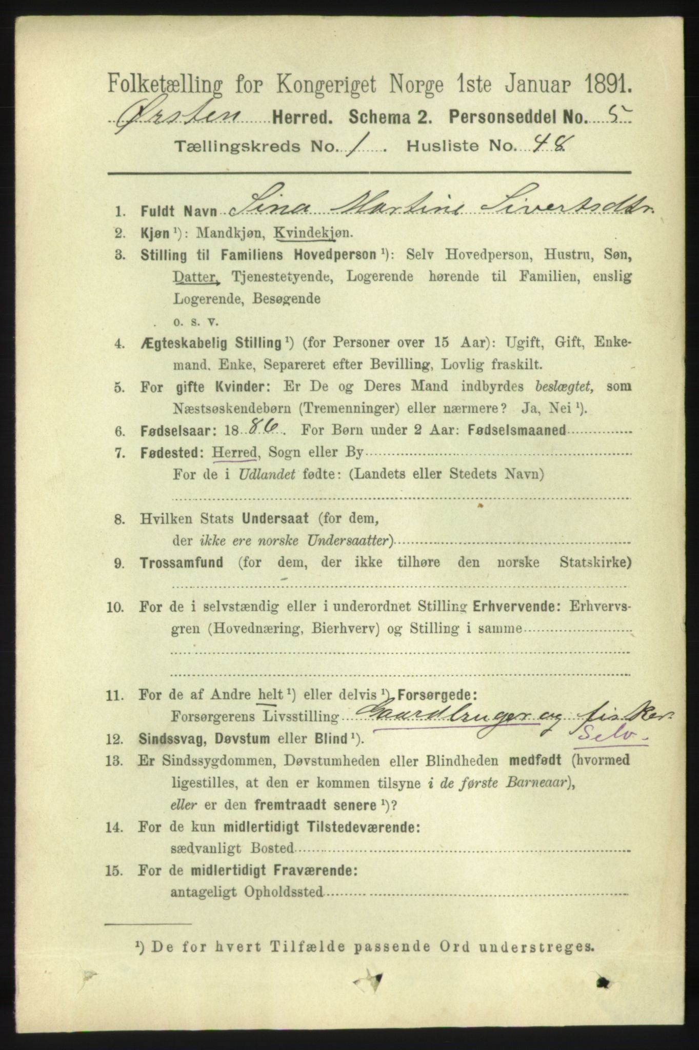 RA, 1891 census for 1520 Ørsta, 1891, p. 363