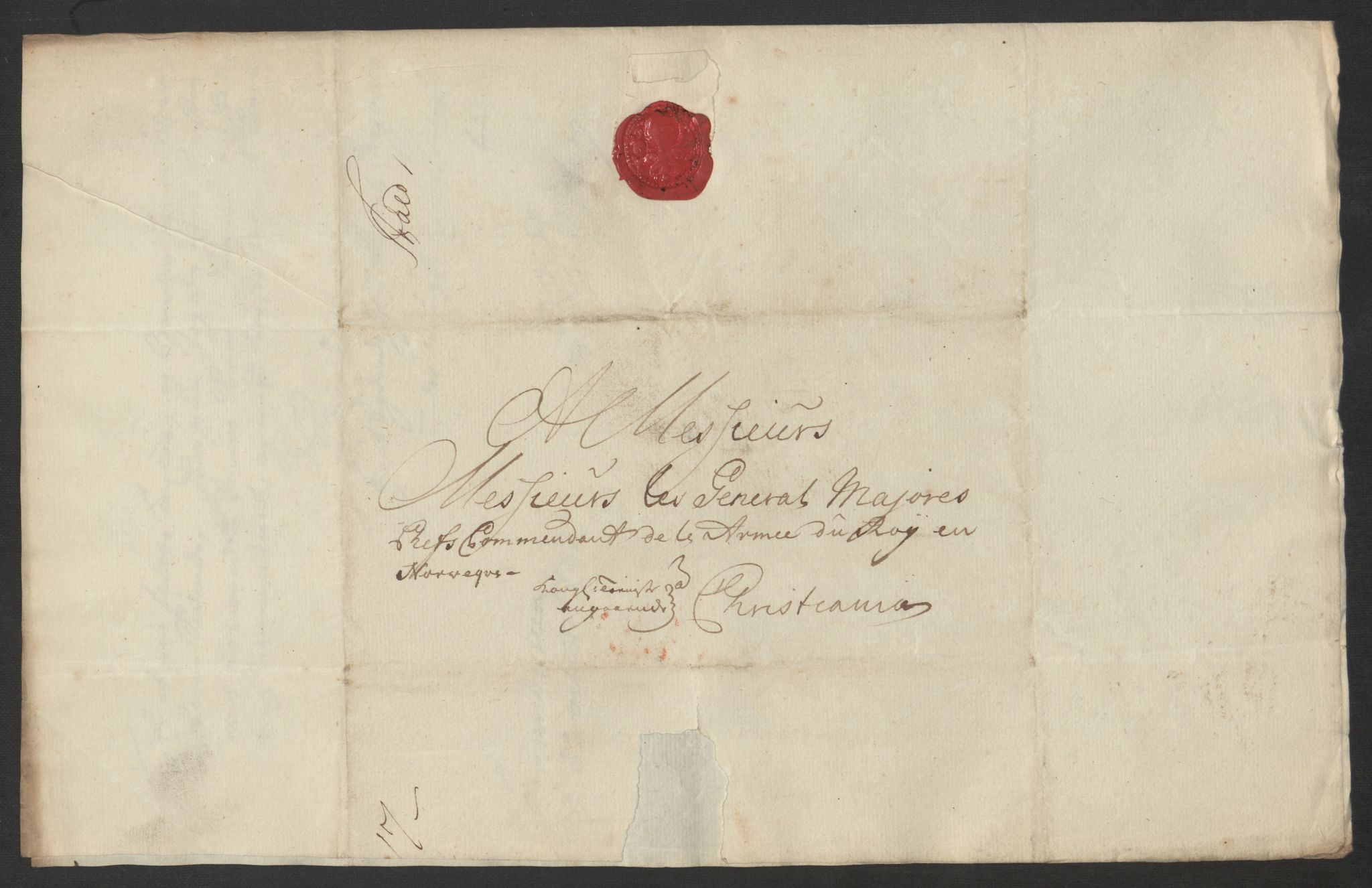 Kommanderende general (KG I) med Det norske krigsdirektorium, AV/RA-EA-5419/D/L0153: Fredriksten festning: Brev, inventarfortegnelser og regnskapsekstrakter, 1724-1729, p. 491