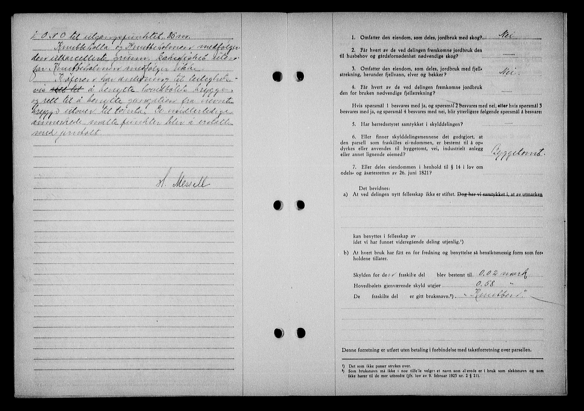 Nedenes sorenskriveri, AV/SAK-1221-0006/G/Gb/Gba/L0051: Mortgage book no. A-V, 1943-1944, Diary no: : 902/1943