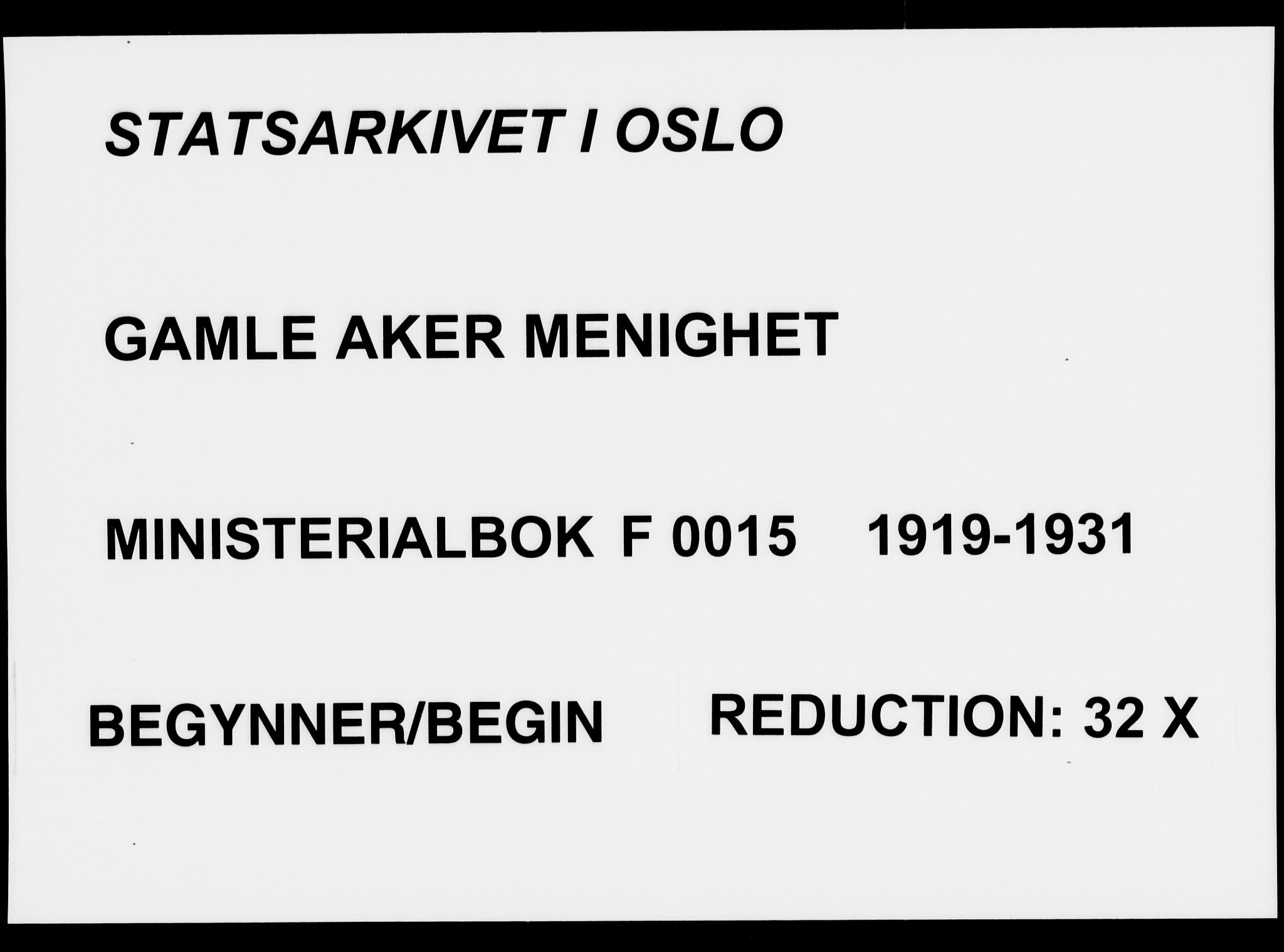 Gamle Aker prestekontor Kirkebøker, AV/SAO-A-10617a/F/L0016: Parish register (official) no. 16, 1919-1931
