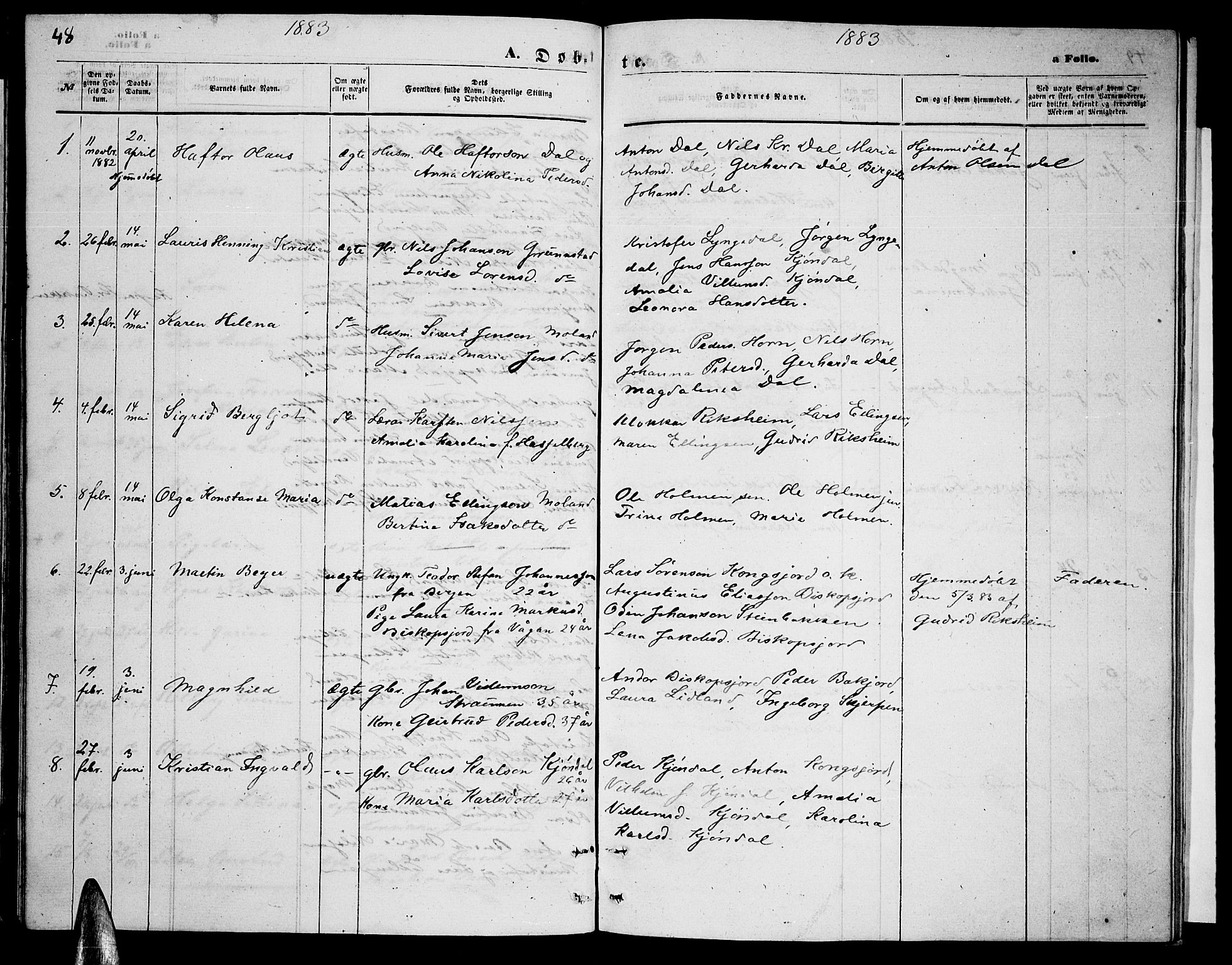 Ministerialprotokoller, klokkerbøker og fødselsregistre - Nordland, AV/SAT-A-1459/884/L1196: Parish register (copy) no. 884C02, 1860-1887, p. 48