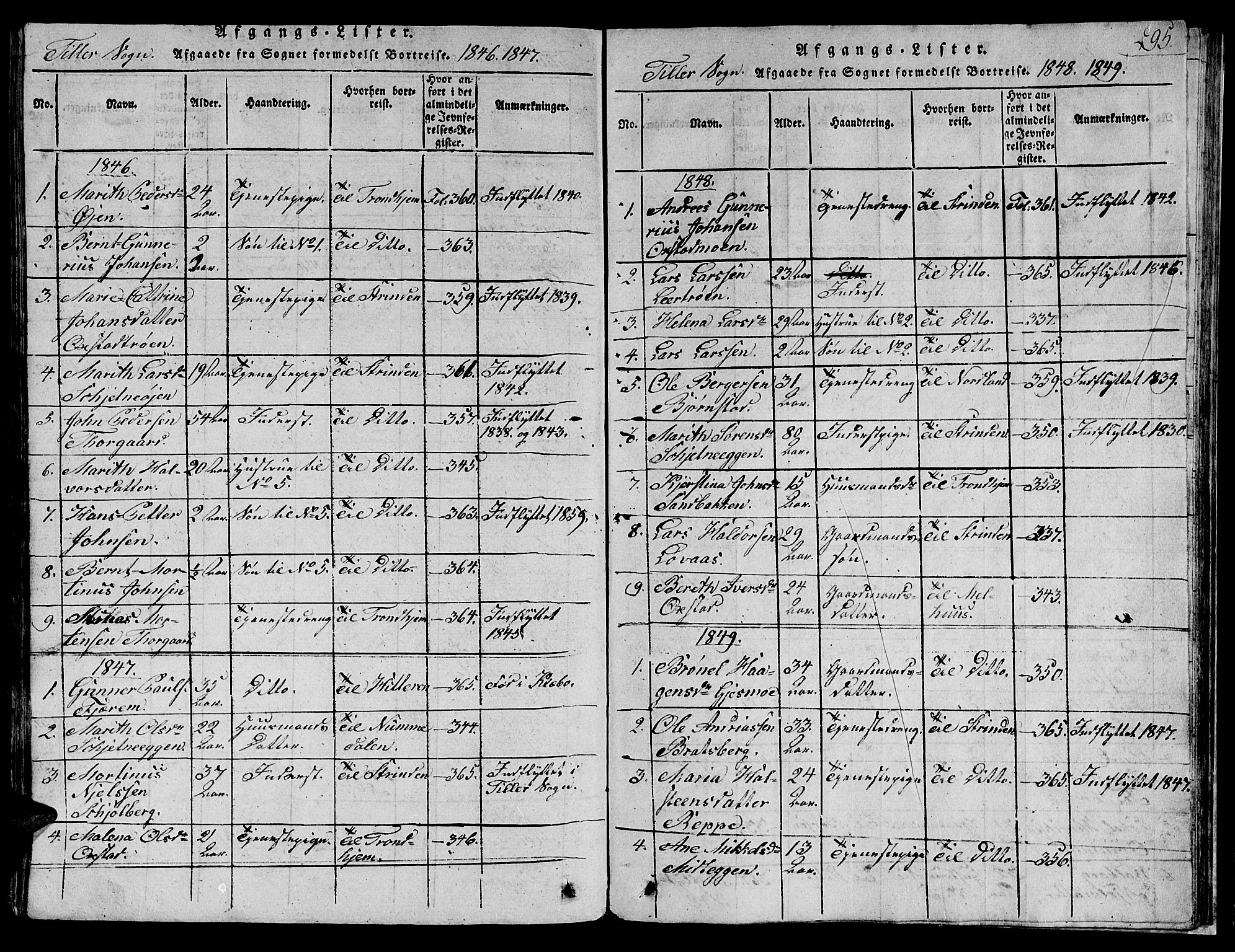 Ministerialprotokoller, klokkerbøker og fødselsregistre - Sør-Trøndelag, SAT/A-1456/621/L0458: Parish register (copy) no. 621C01, 1816-1865, p. 295