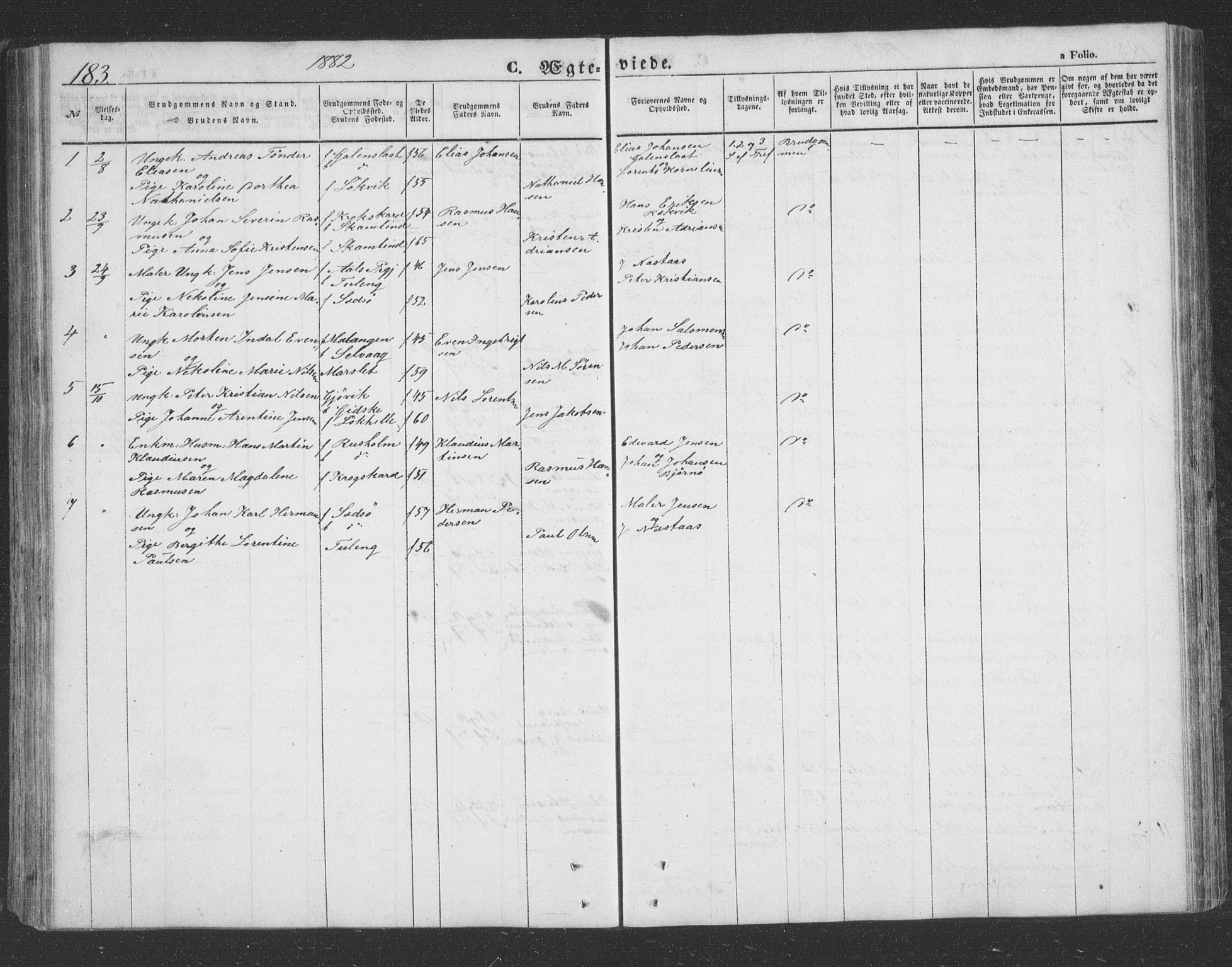 Lenvik sokneprestembete, SATØ/S-1310/H/Ha/Hab/L0020klokker: Parish register (copy) no. 20, 1855-1883, p. 183