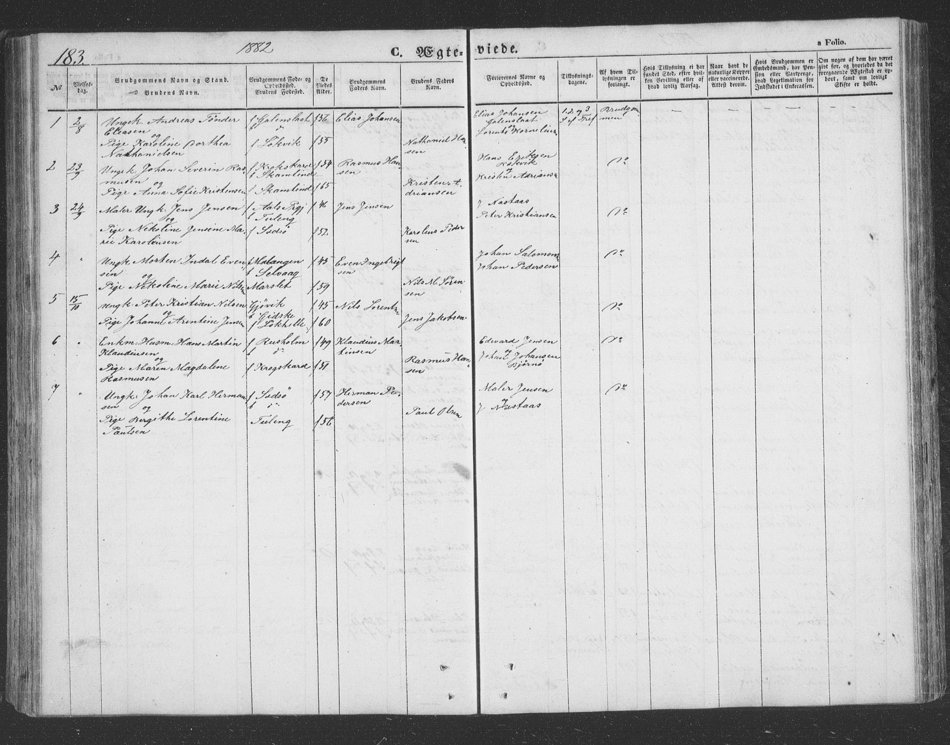 Lenvik sokneprestembete, AV/SATØ-S-1310/H/Ha/Hab/L0020klokker: Parish register (copy) no. 20, 1855-1883, p. 183