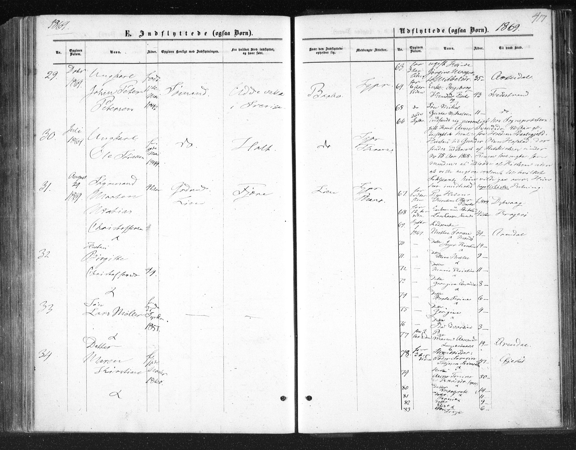 Tromøy sokneprestkontor, AV/SAK-1111-0041/F/Fa/L0007: Parish register (official) no. A 7, 1864-1869, p. 417