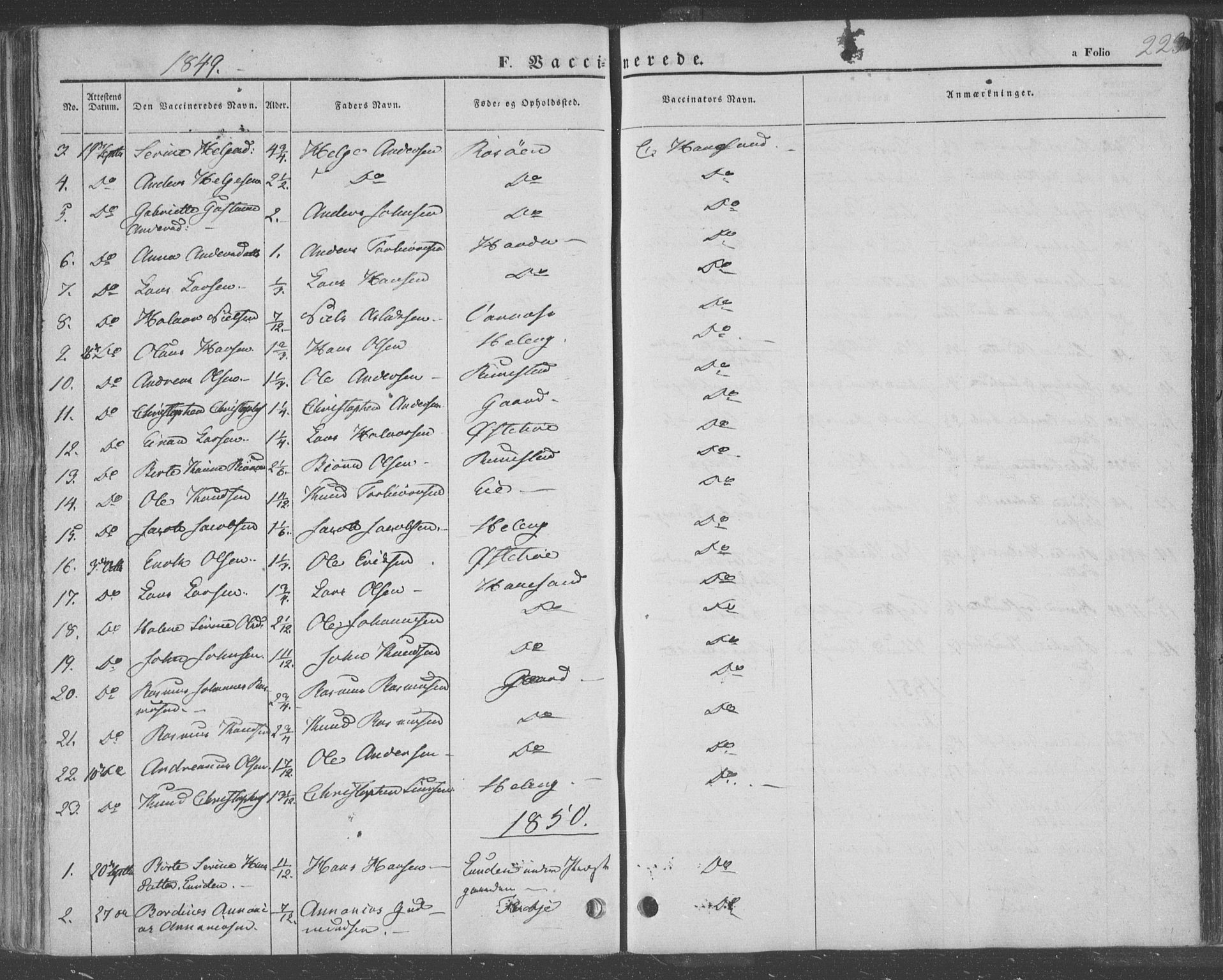 Finnøy sokneprestkontor, SAST/A-101825/H/Ha/Haa/L0007: Parish register (official) no. A 7, 1847-1862, p. 223