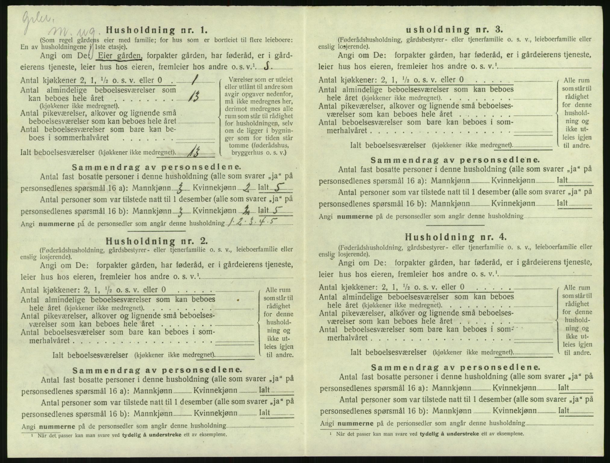 SAK, 1920 census for Åmli, 1920, p. 638