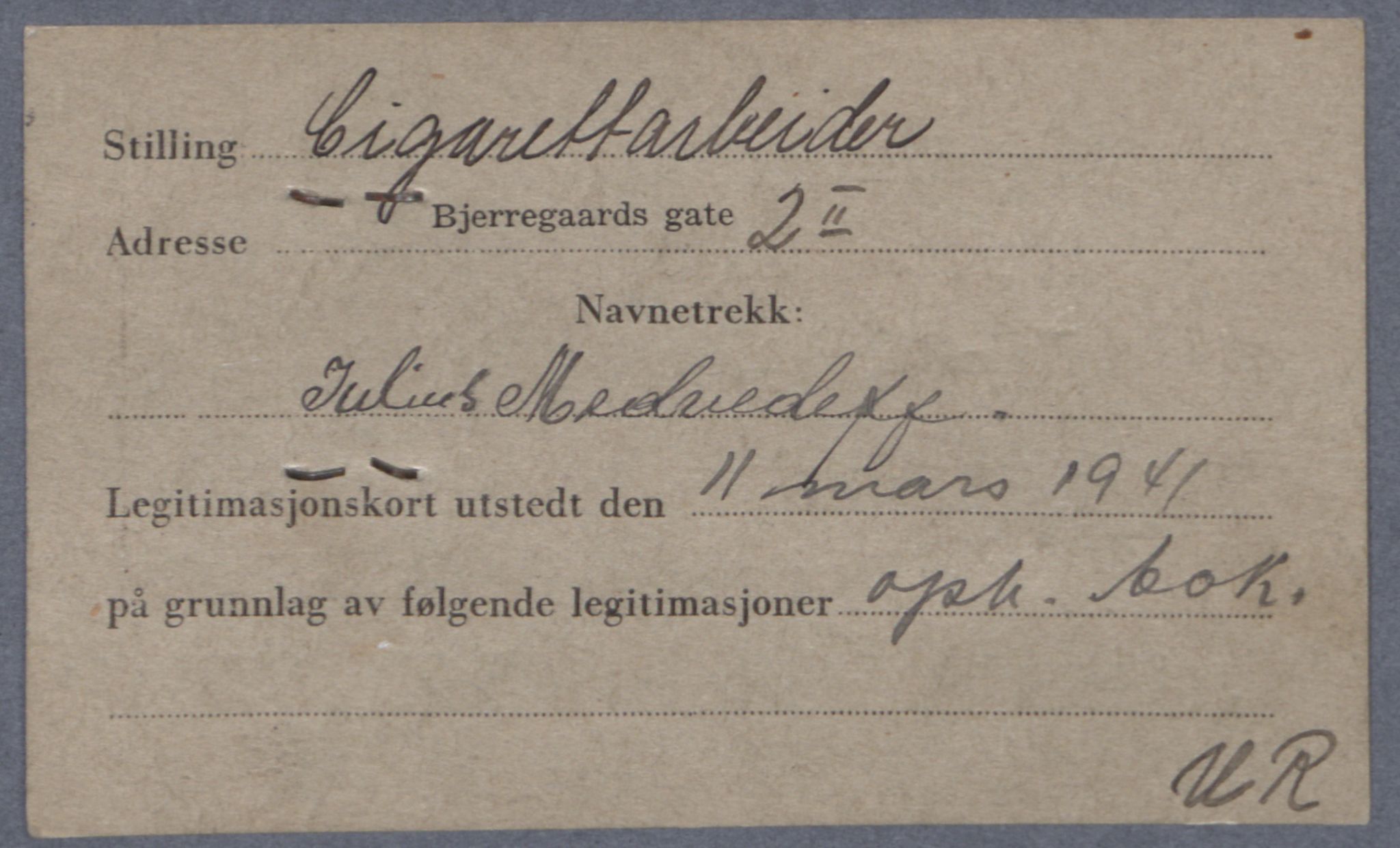 Sosialdepartementet, Våre Falne, AV/RA-S-1708/E/Ee/L0021A: Fotografier av jøder på legitimasjonskort (1941-42), 1941-1942, p. 252