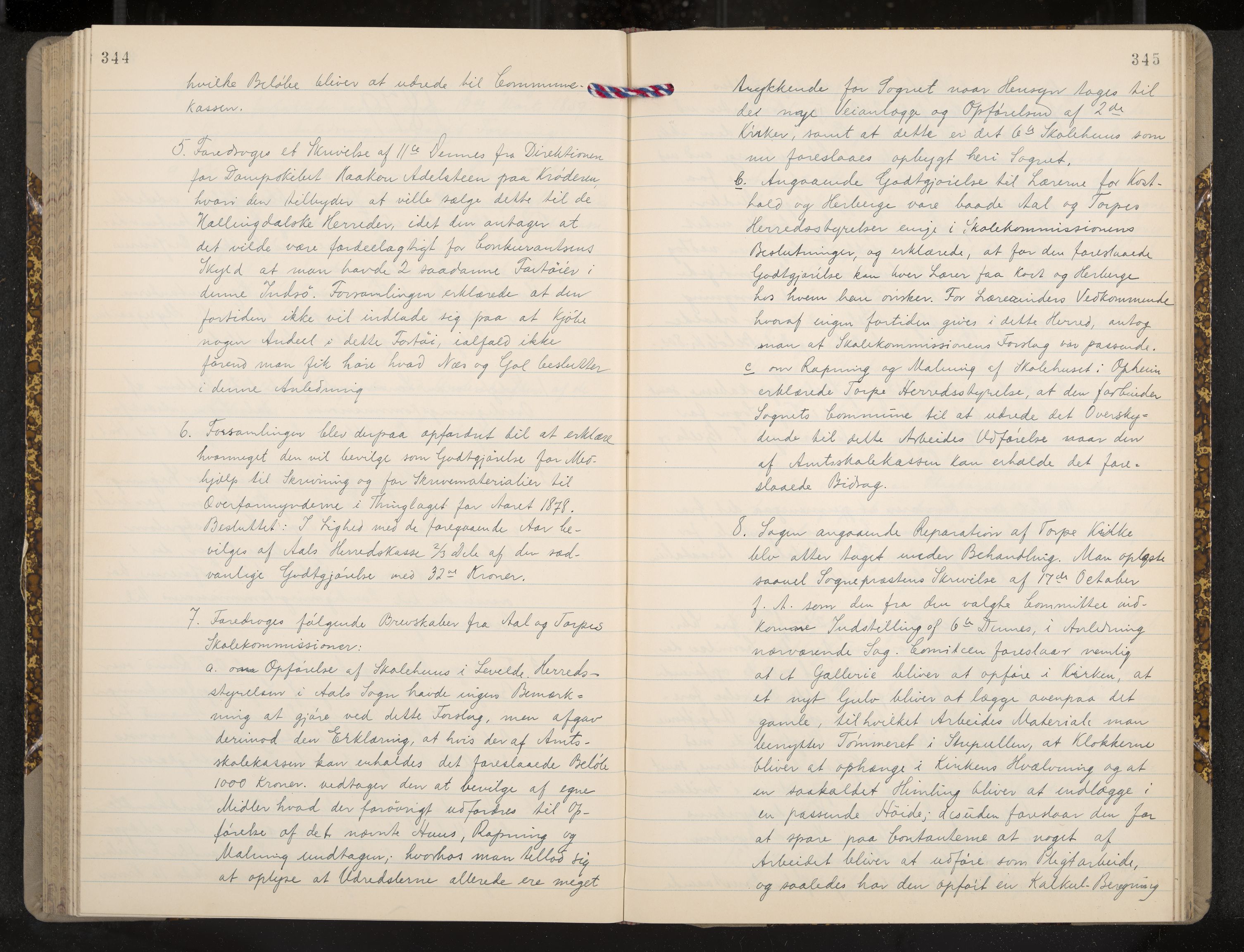 Ål formannskap og sentraladministrasjon, IKAK/0619021/A/Aa/L0003: Utskrift av møtebok, 1864-1880, p. 344-345