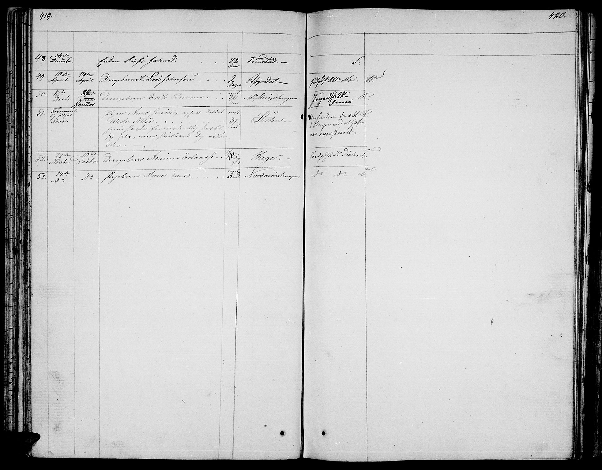 Ringebu prestekontor, AV/SAH-PREST-082/H/Ha/Hab/L0002: Parish register (copy) no. 2, 1839-1853, p. 419-420