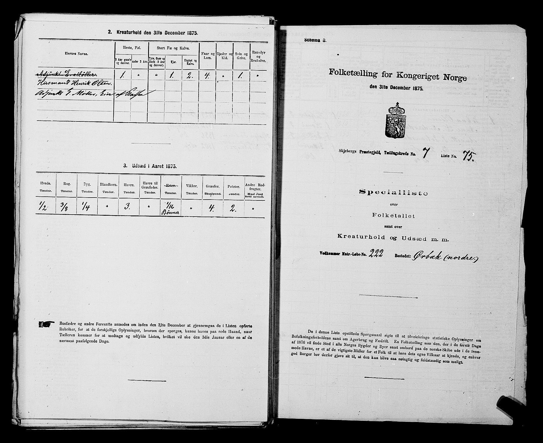 RA, 1875 census for 0115P Skjeberg, 1875, p. 1329