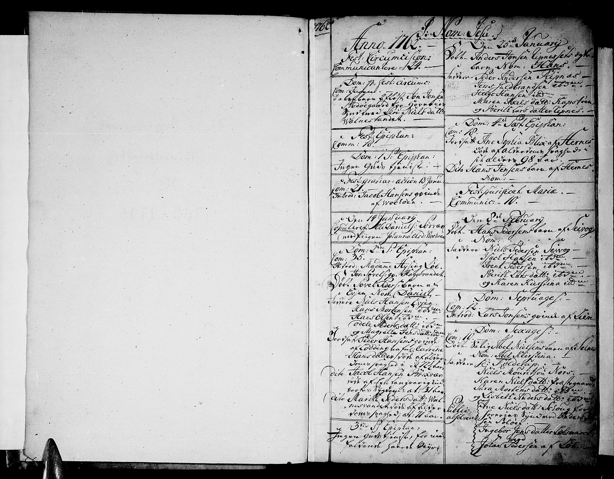 Ministerialprotokoller, klokkerbøker og fødselsregistre - Nordland, SAT/A-1459/801/L0003: Parish register (official) no. 801A03, 1762-1795, p. 1