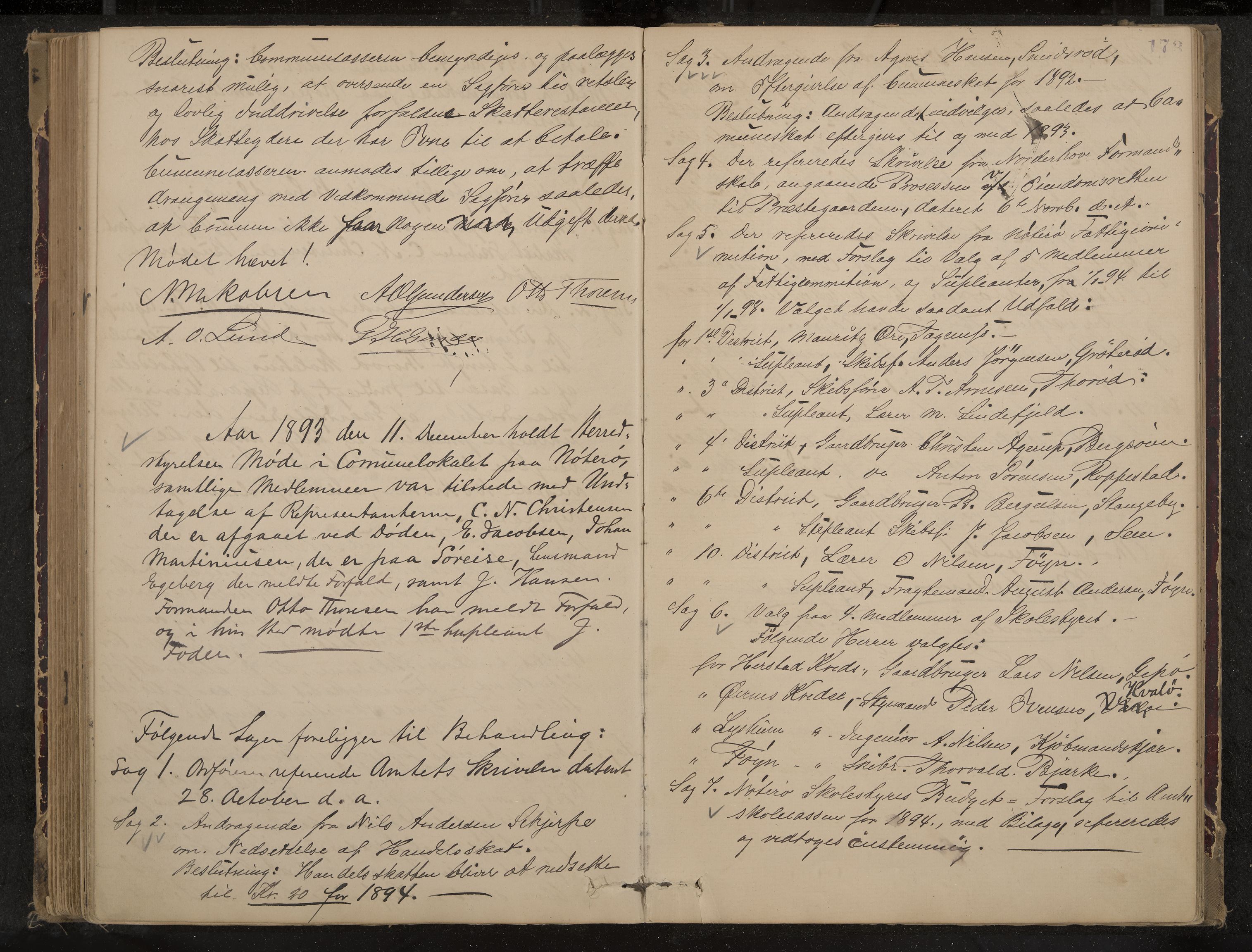 Nøtterøy formannskap og sentraladministrasjon, IKAK/0722021-1/A/Aa/L0004: Møtebok, 1887-1896, p. 173