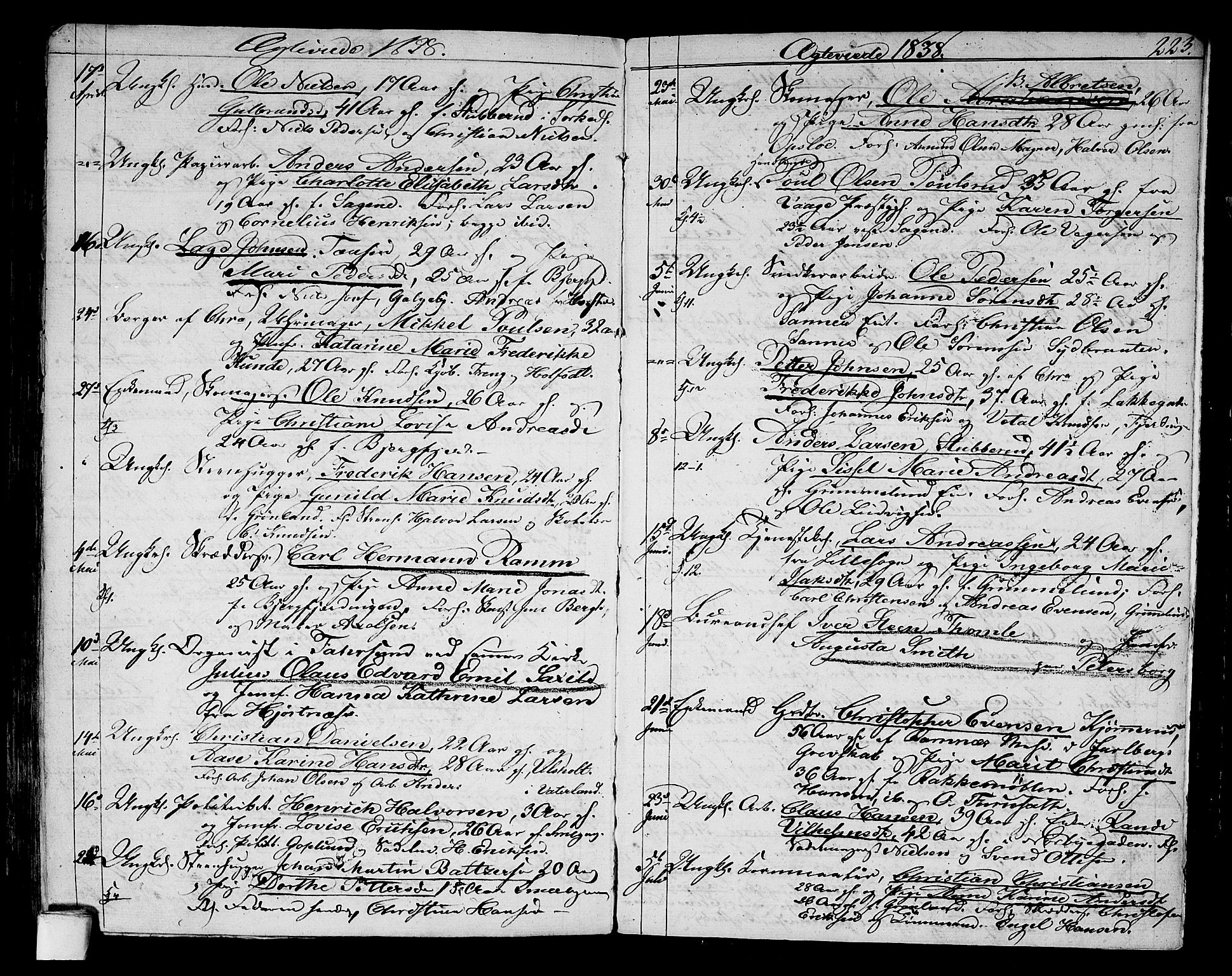 Aker prestekontor kirkebøker, AV/SAO-A-10861/G/L0006: Parish register (copy) no. 6, 1830-1838, p. 233