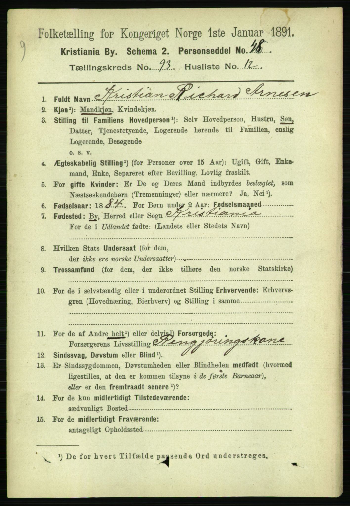 RA, 1891 census for 0301 Kristiania, 1891, p. 45944