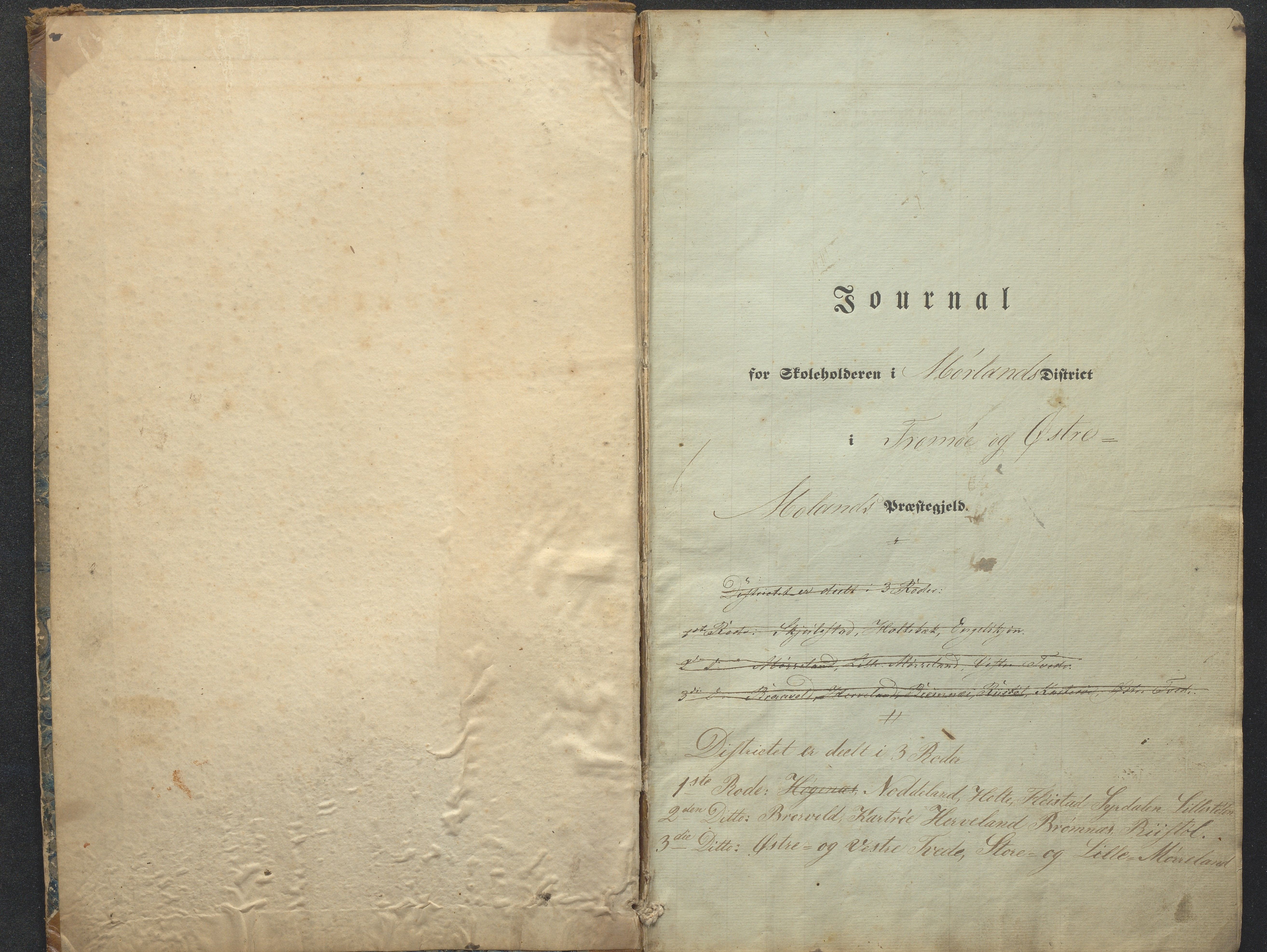 Austre Moland kommune, AAKS/KA0918-PK/09/09c/L0006: Skoleprotokoll, 1845-1864, p. 1