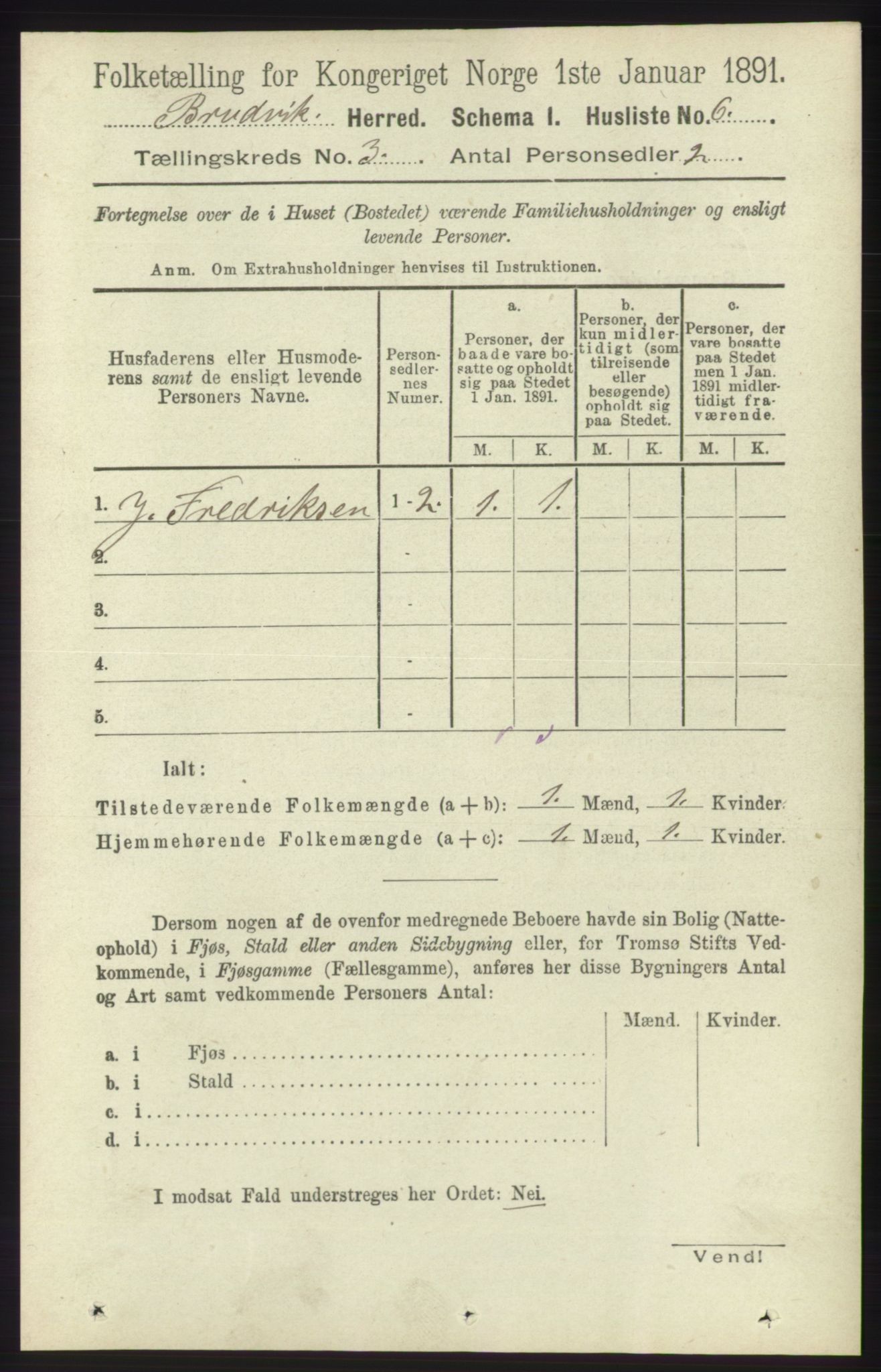 RA, 1891 census for 1251 Bruvik, 1891, p. 801