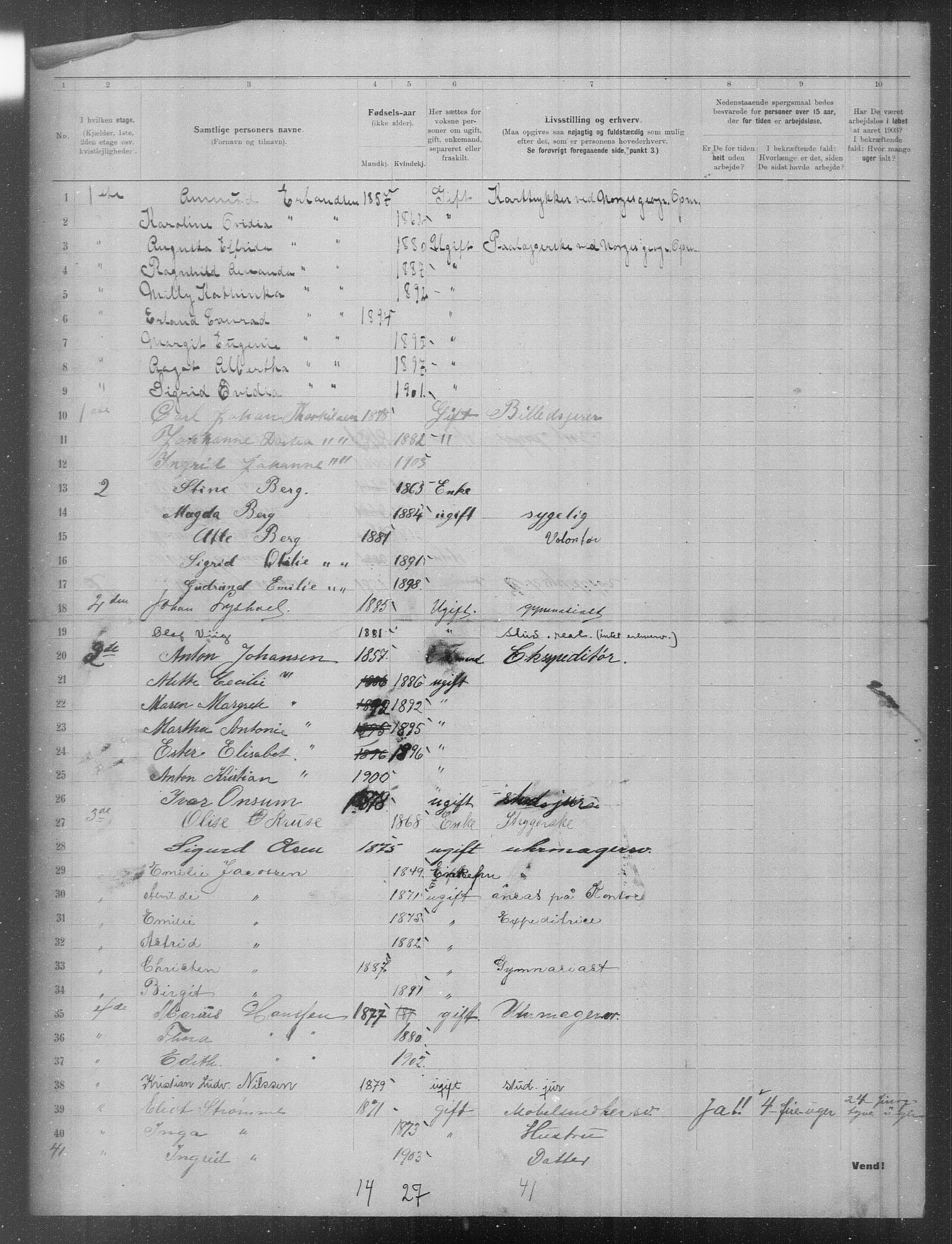 OBA, Municipal Census 1903 for Kristiania, 1903, p. 10769