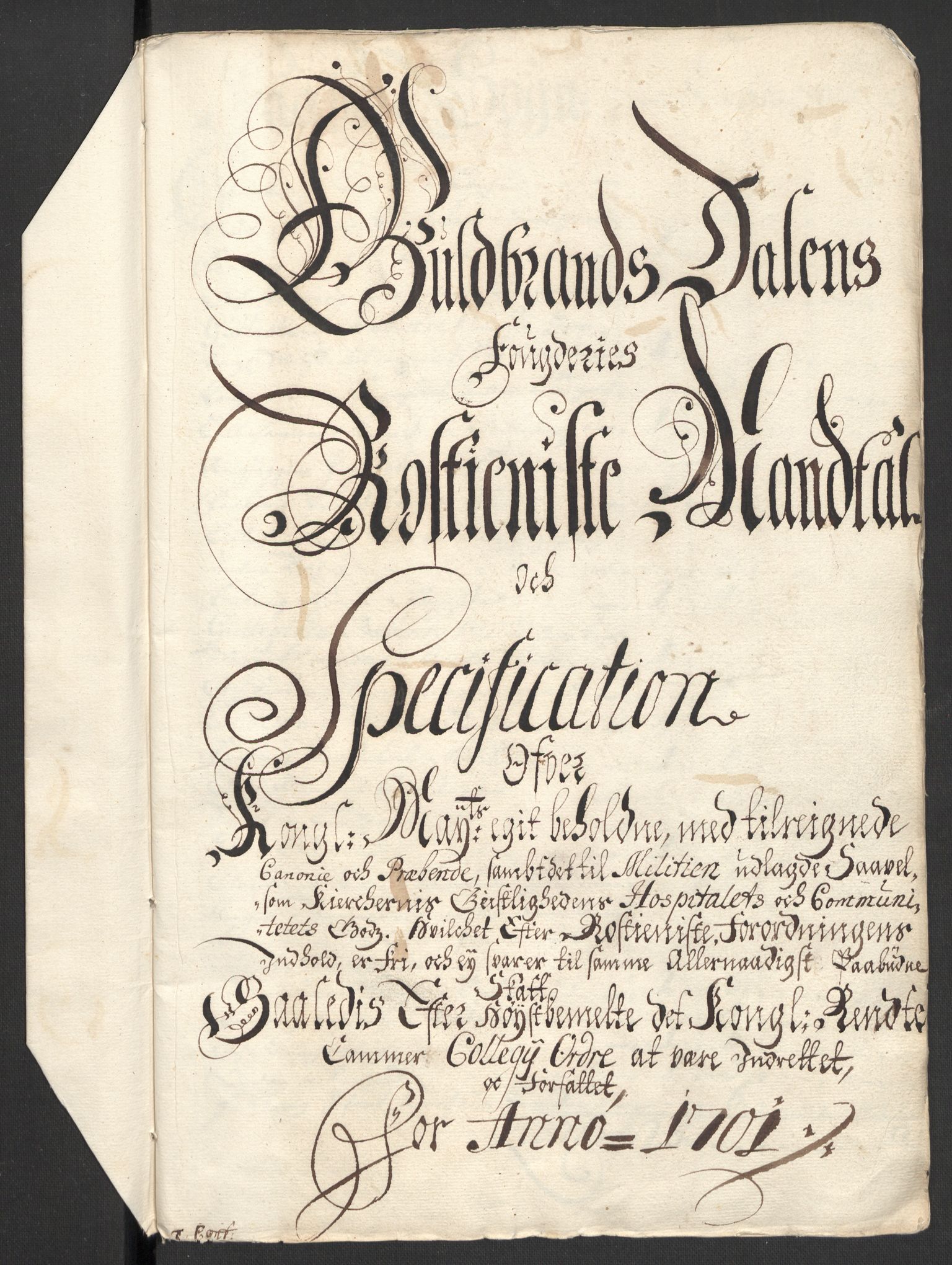 Rentekammeret inntil 1814, Reviderte regnskaper, Fogderegnskap, RA/EA-4092/R17/L1174: Fogderegnskap Gudbrandsdal, 1701, p. 182