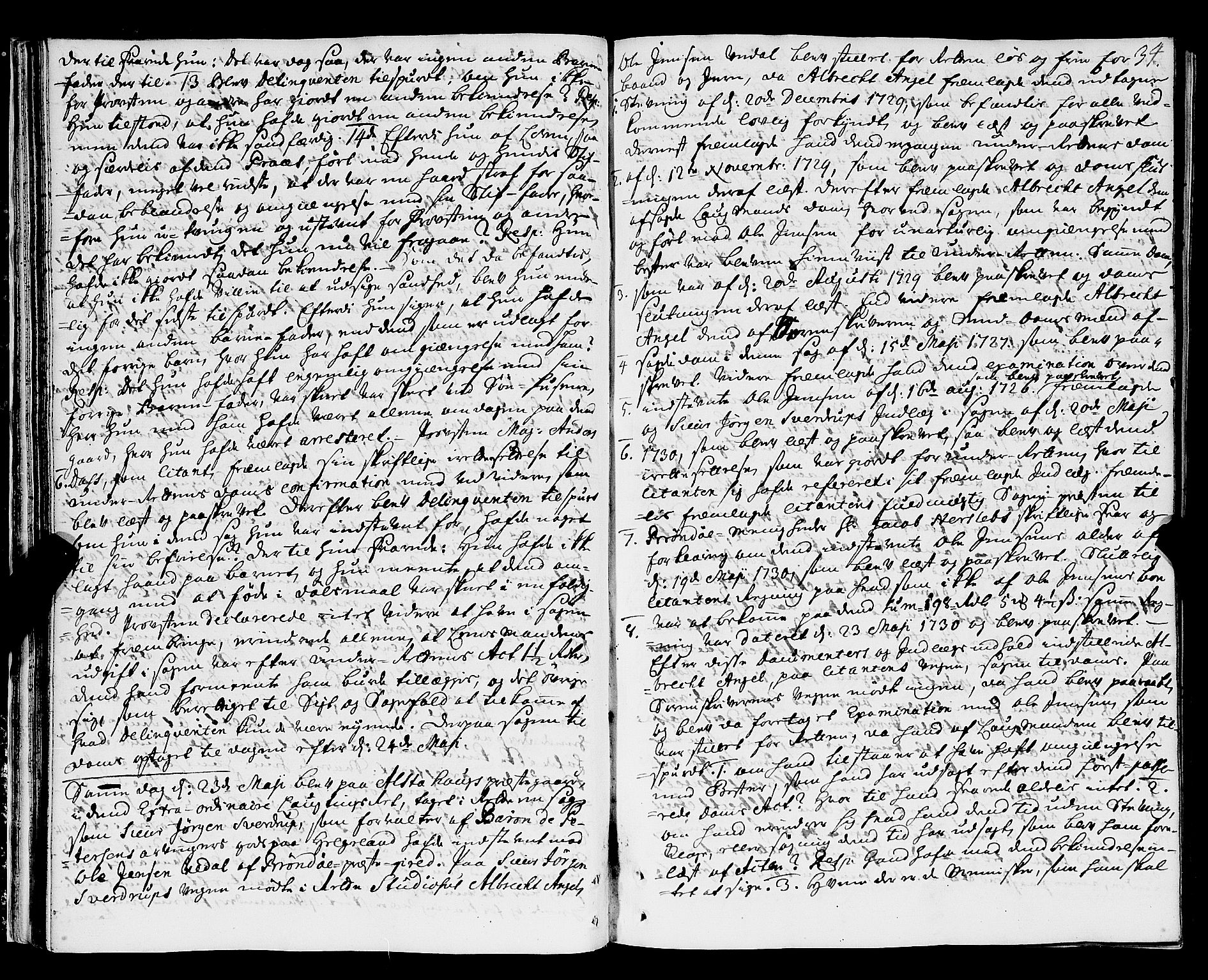 Nordland og Finnmarks lagstol, AV/SAT-A-5608/X/L0006: Justisprotokoll, 1730-1740, p. 33b-34a