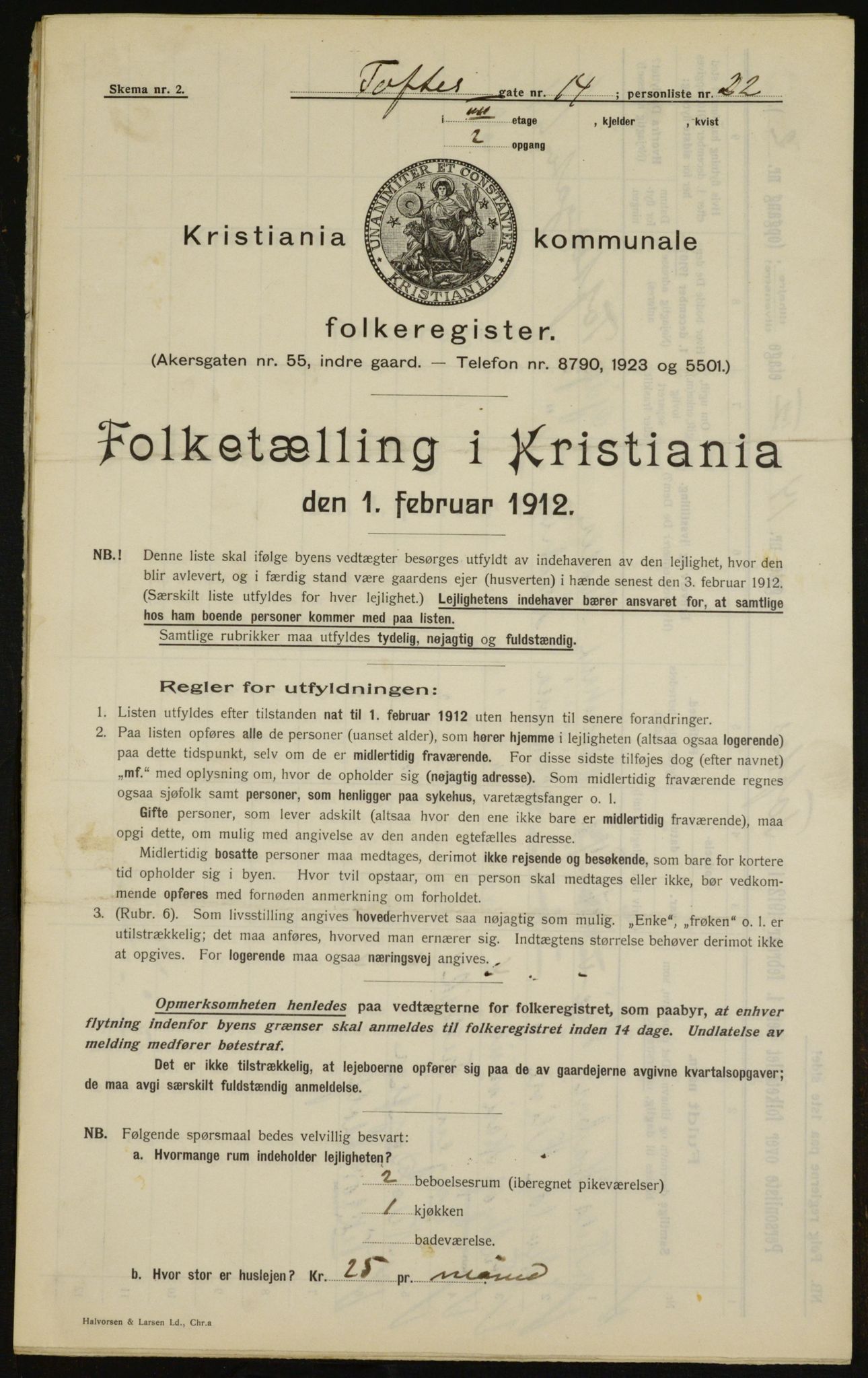 OBA, Municipal Census 1912 for Kristiania, 1912, p. 111513