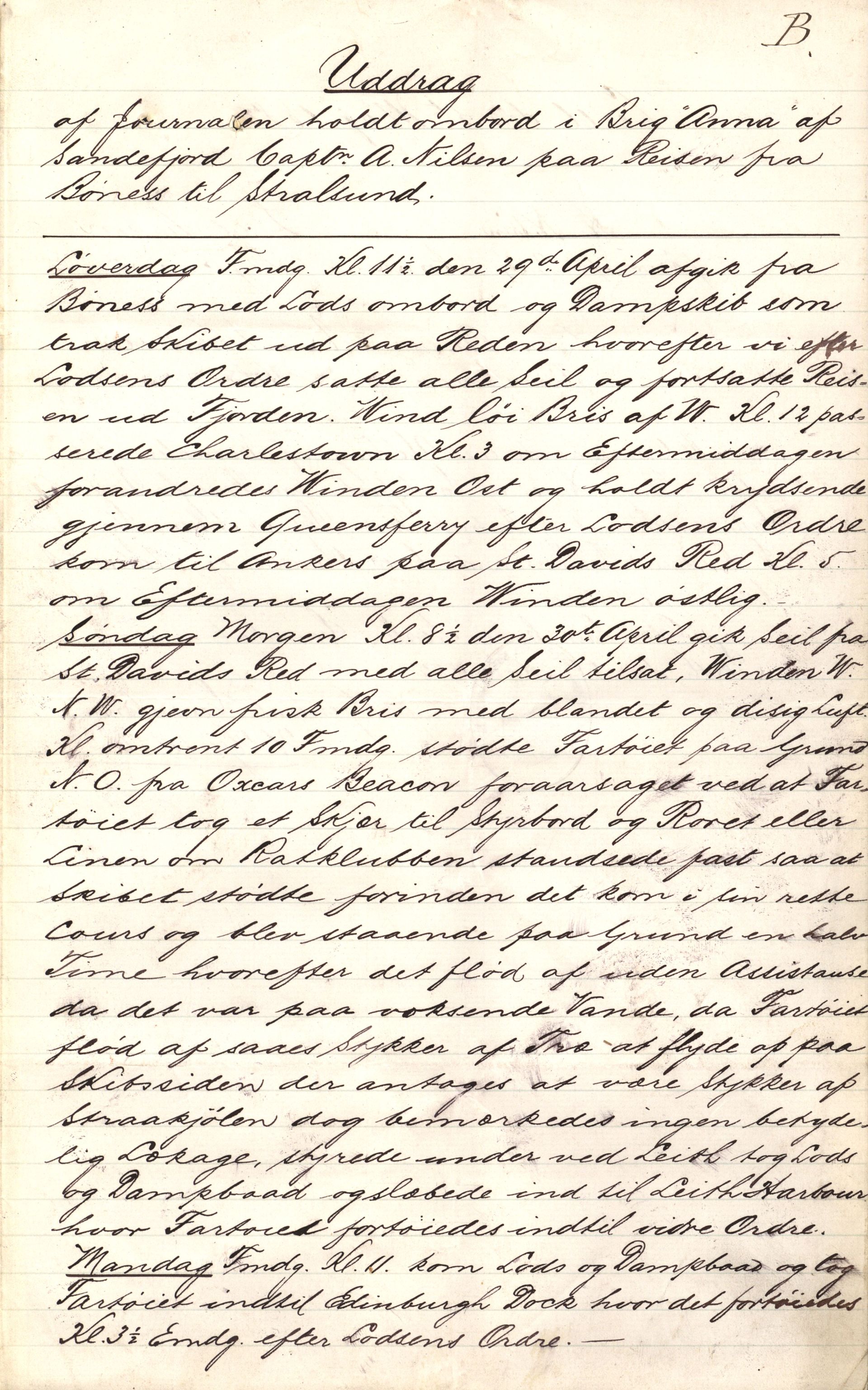 Pa 63 - Østlandske skibsassuranceforening, VEMU/A-1079/G/Ga/L0014/0012: Havaridokumenter / Sophie, Andover, Alliance, Anna, 1882, p. 26