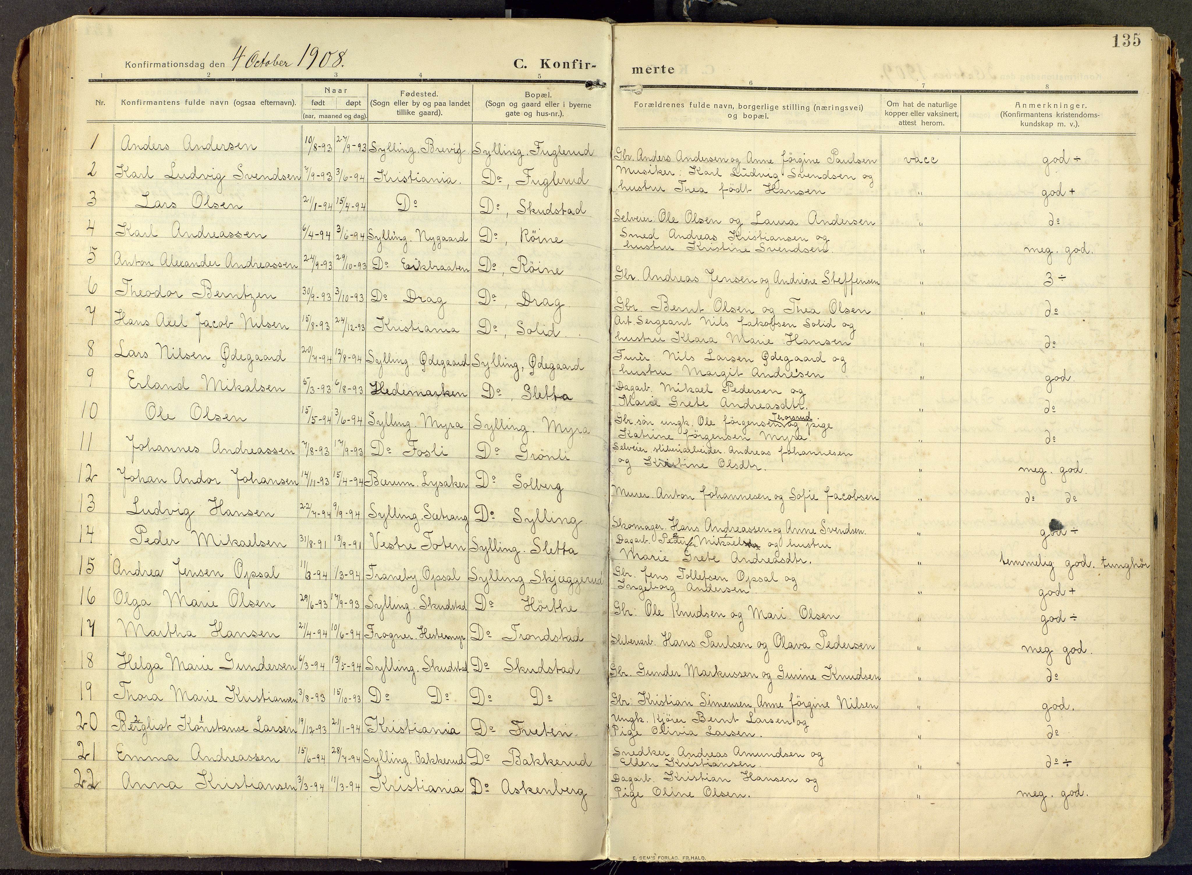 Lier kirkebøker, AV/SAKO-A-230/F/Fc/L0001: Parish register (official) no. III 1, 1906-1936, p. 135