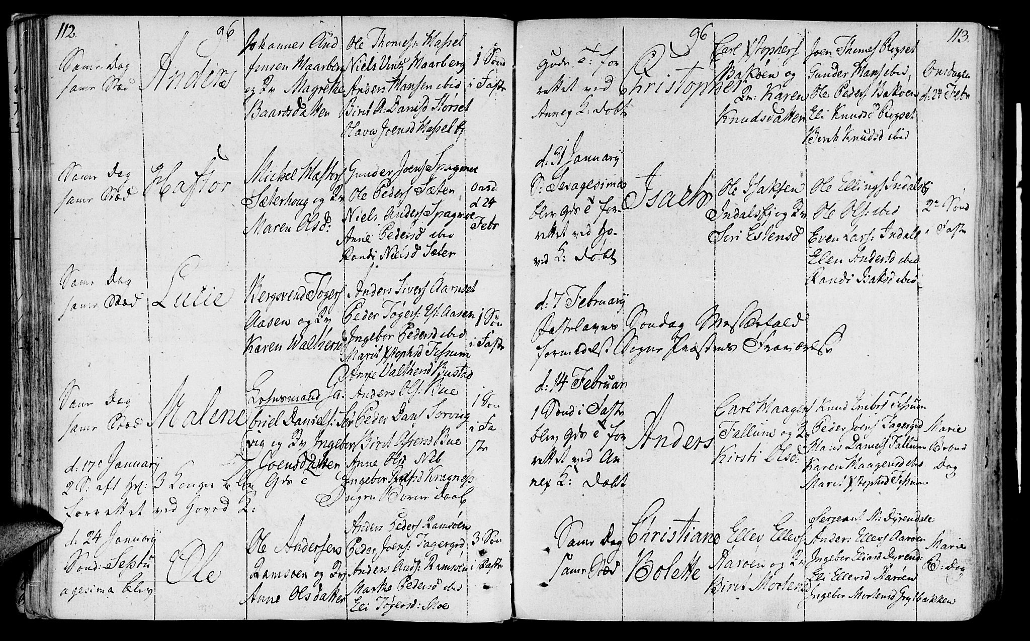 Ministerialprotokoller, klokkerbøker og fødselsregistre - Sør-Trøndelag, AV/SAT-A-1456/646/L0606: Parish register (official) no. 646A04, 1791-1805, p. 112-113