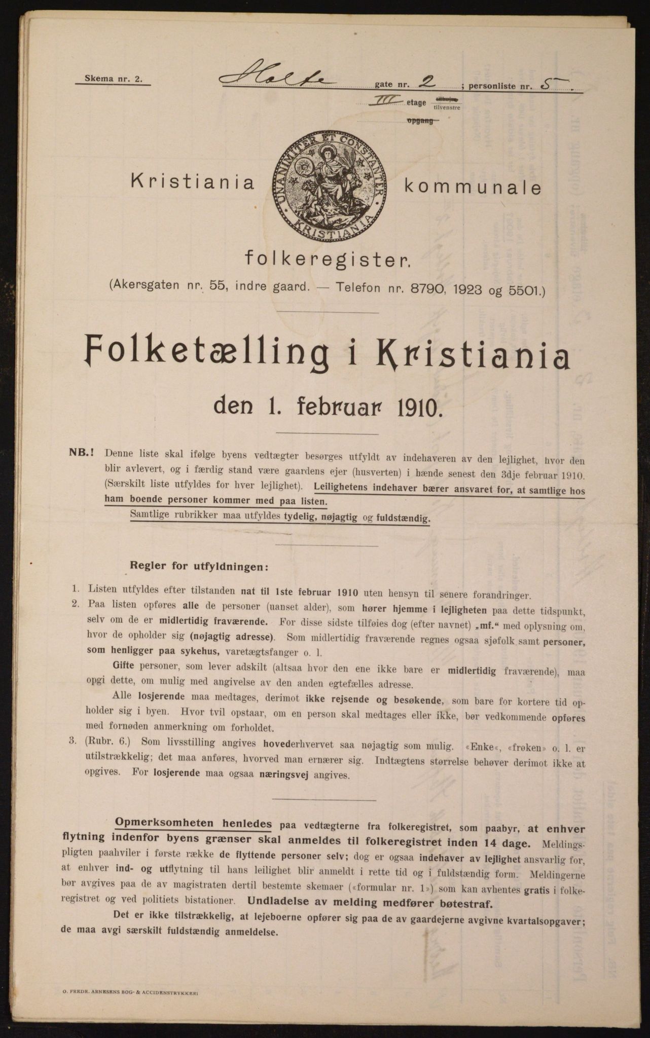 OBA, Municipal Census 1910 for Kristiania, 1910, p. 40352