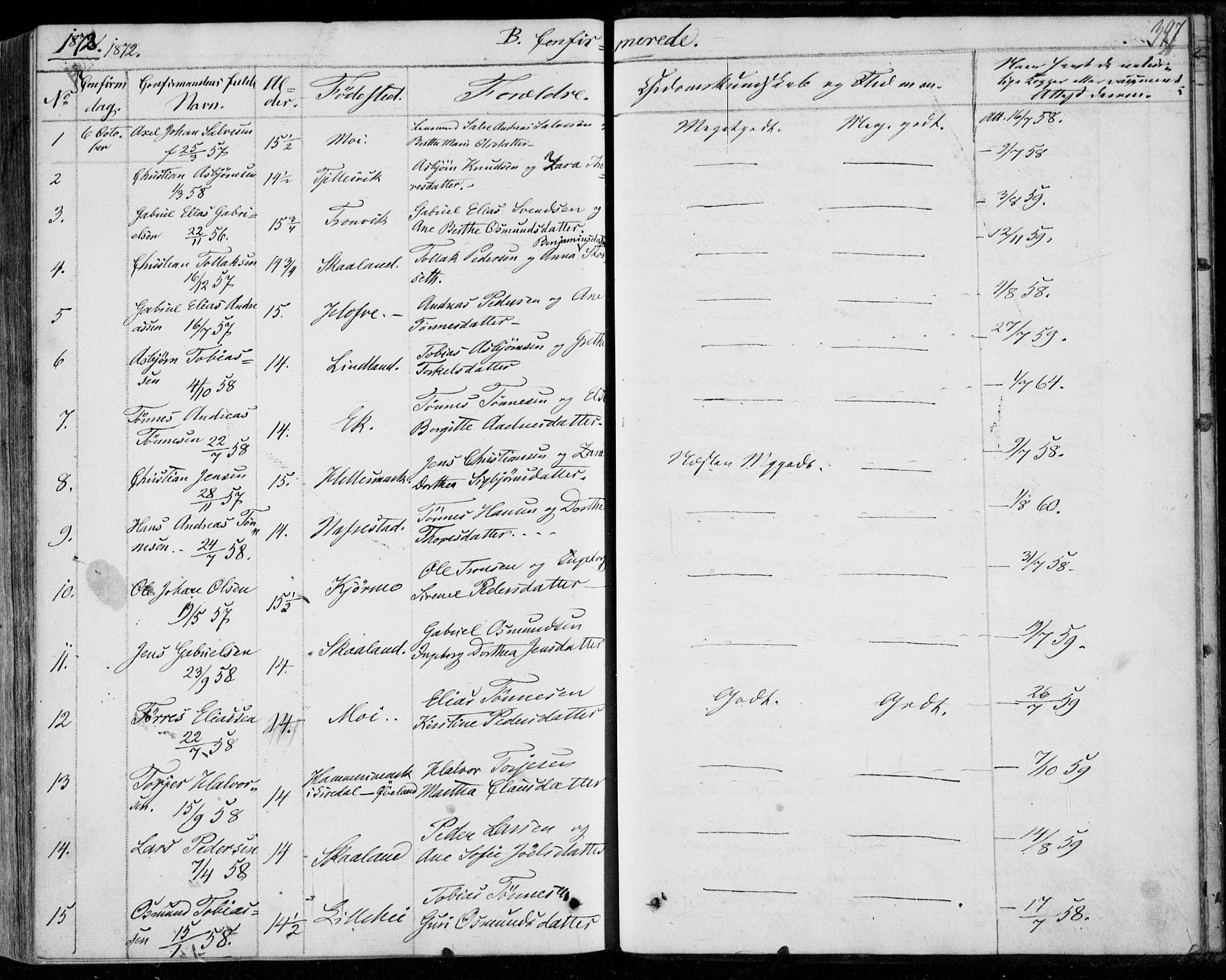 Lund sokneprestkontor, AV/SAST-A-101809/S06/L0009: Parish register (official) no. A 8, 1853-1877, p. 397