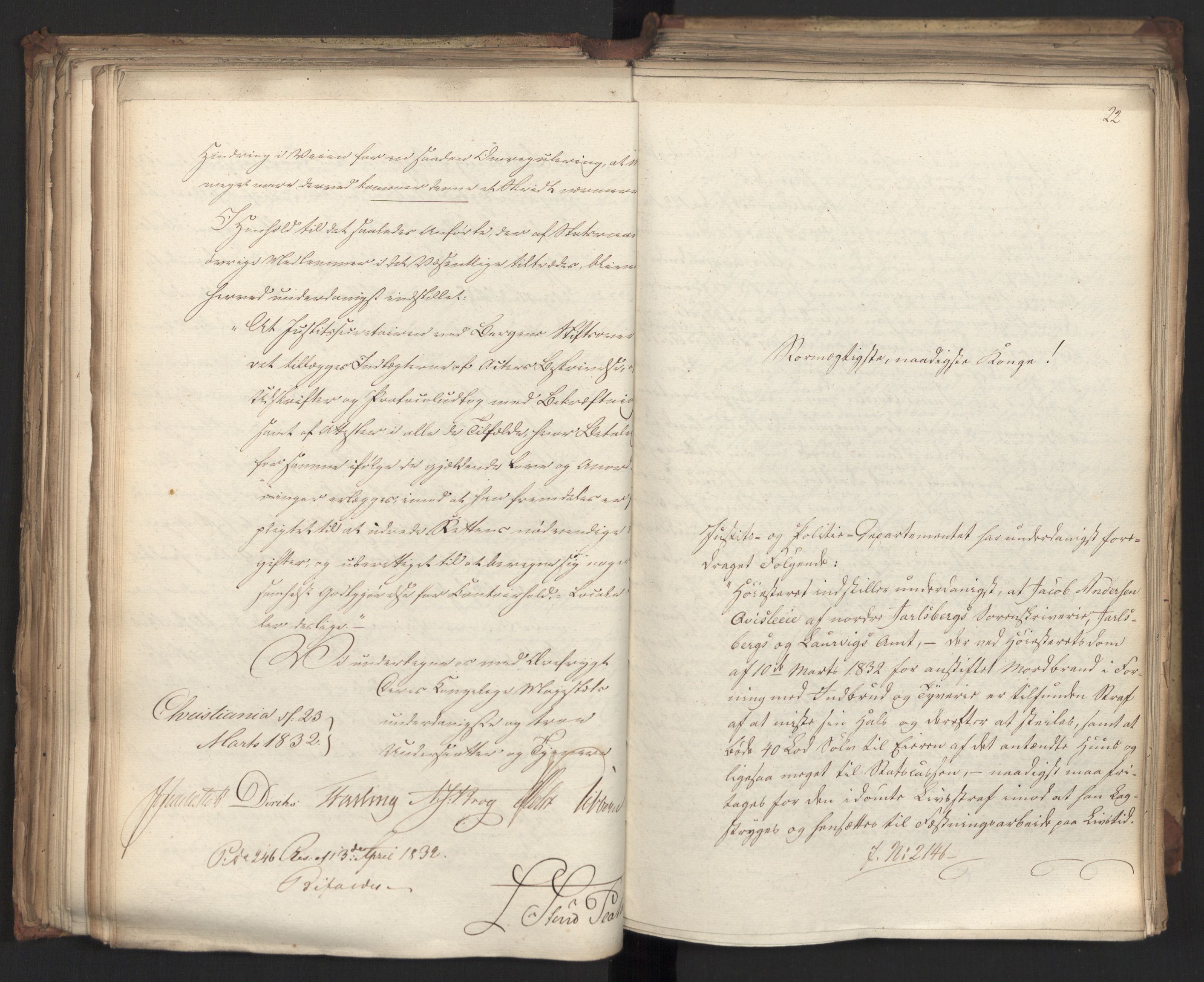 Statsrådsavdelingen i Stockholm, RA/S-1003/D/Da/L0077: Regjeringsinnstillinger nr. 2100-2259, 1832, p. 156