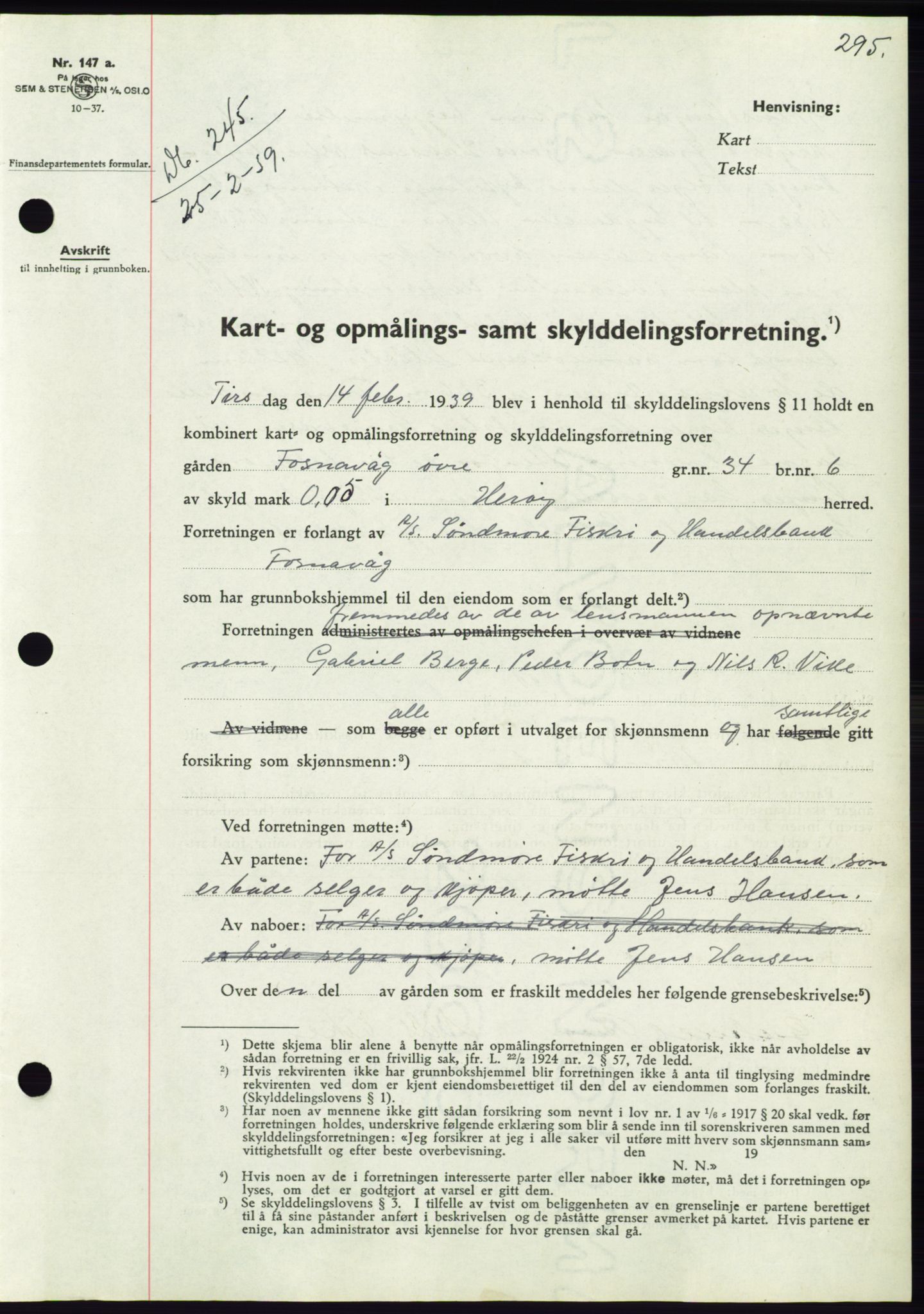 Søre Sunnmøre sorenskriveri, AV/SAT-A-4122/1/2/2C/L0067: Mortgage book no. 61, 1938-1939, Diary no: : 245/1939