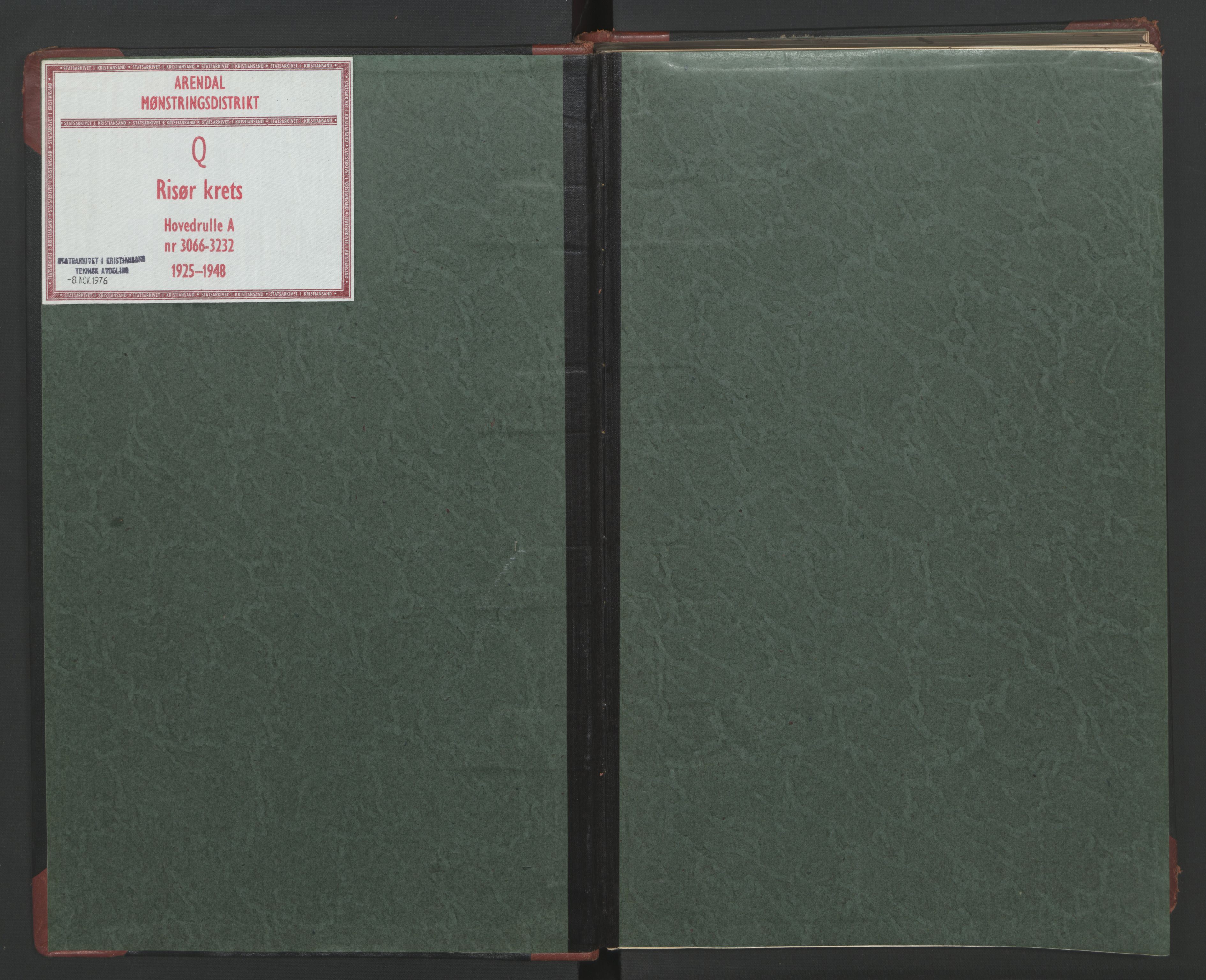 Risør mønstringskrets, AV/SAK-2031-0010/F/Fb/L0006: Hovedrulle A nr 3066-3232, Q-6, 1894-1948, p. 2