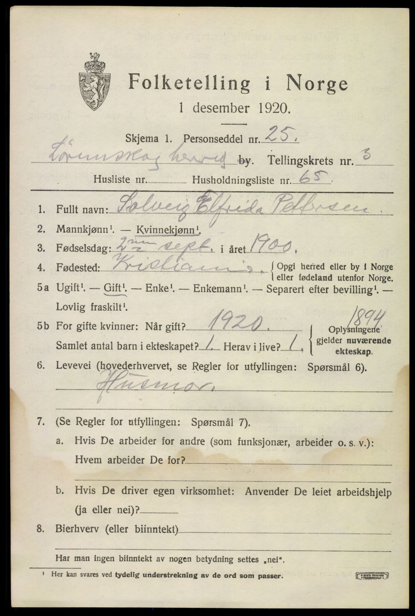 SAO, 1920 census for Lørenskog, 1920, p. 3433