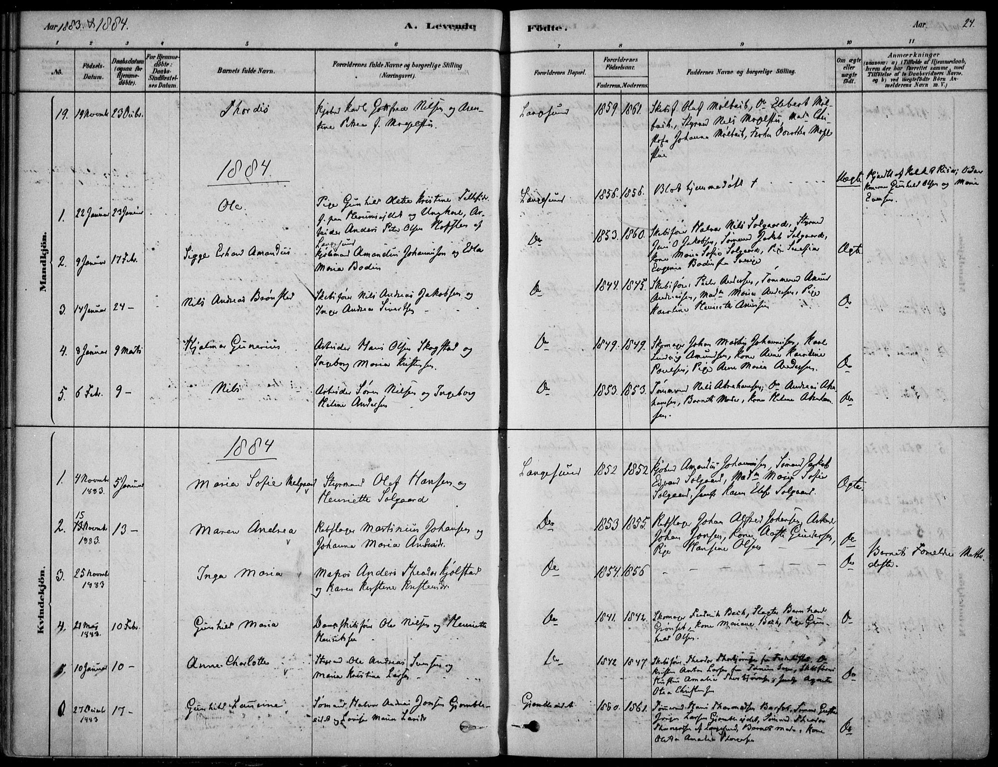 Langesund kirkebøker, SAKO/A-280/F/Fa/L0002: Parish register (official) no. 2, 1878-1892, p. 24