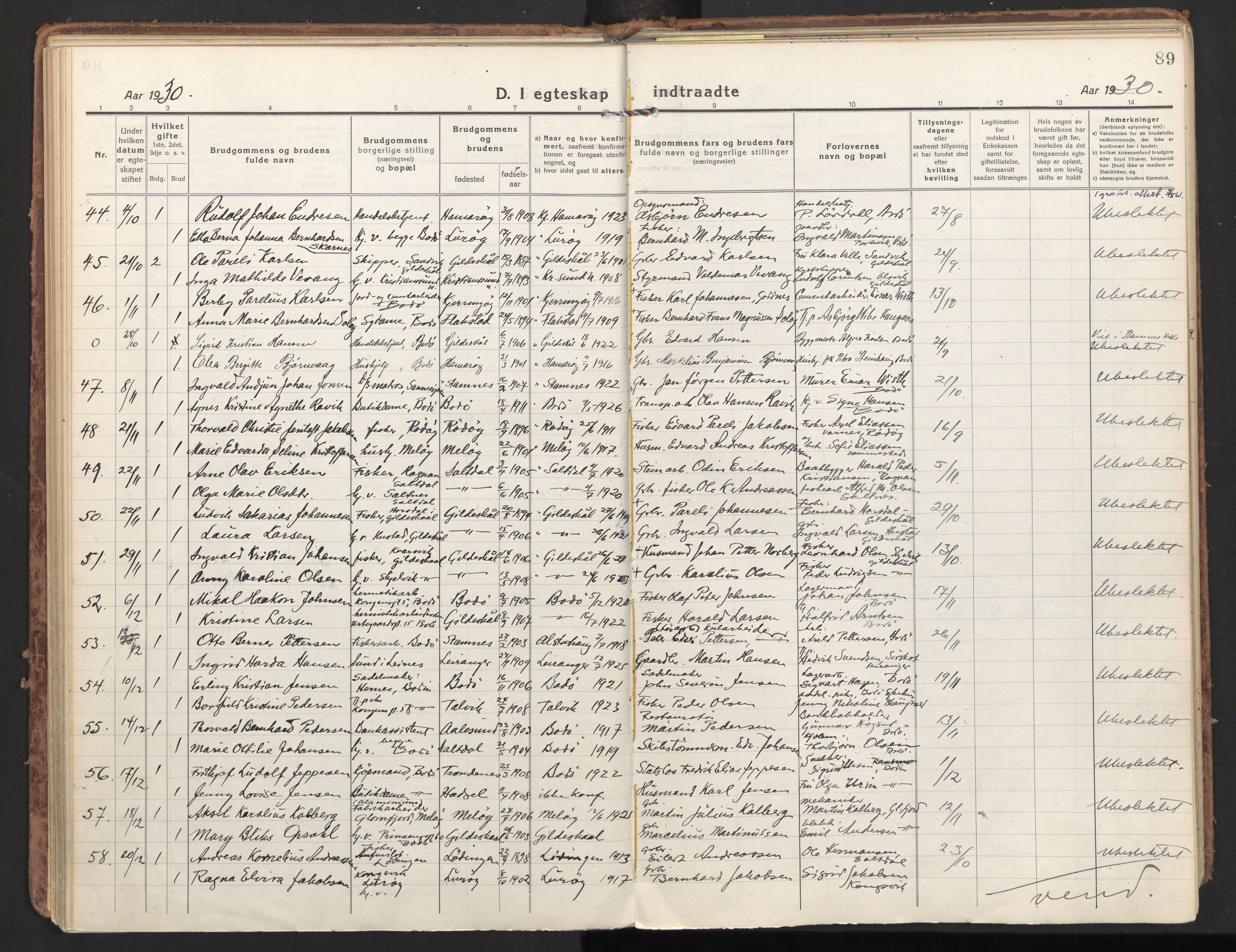 Ministerialprotokoller, klokkerbøker og fødselsregistre - Nordland, AV/SAT-A-1459/801/L0018: Parish register (official) no. 801A18, 1916-1930, p. 89