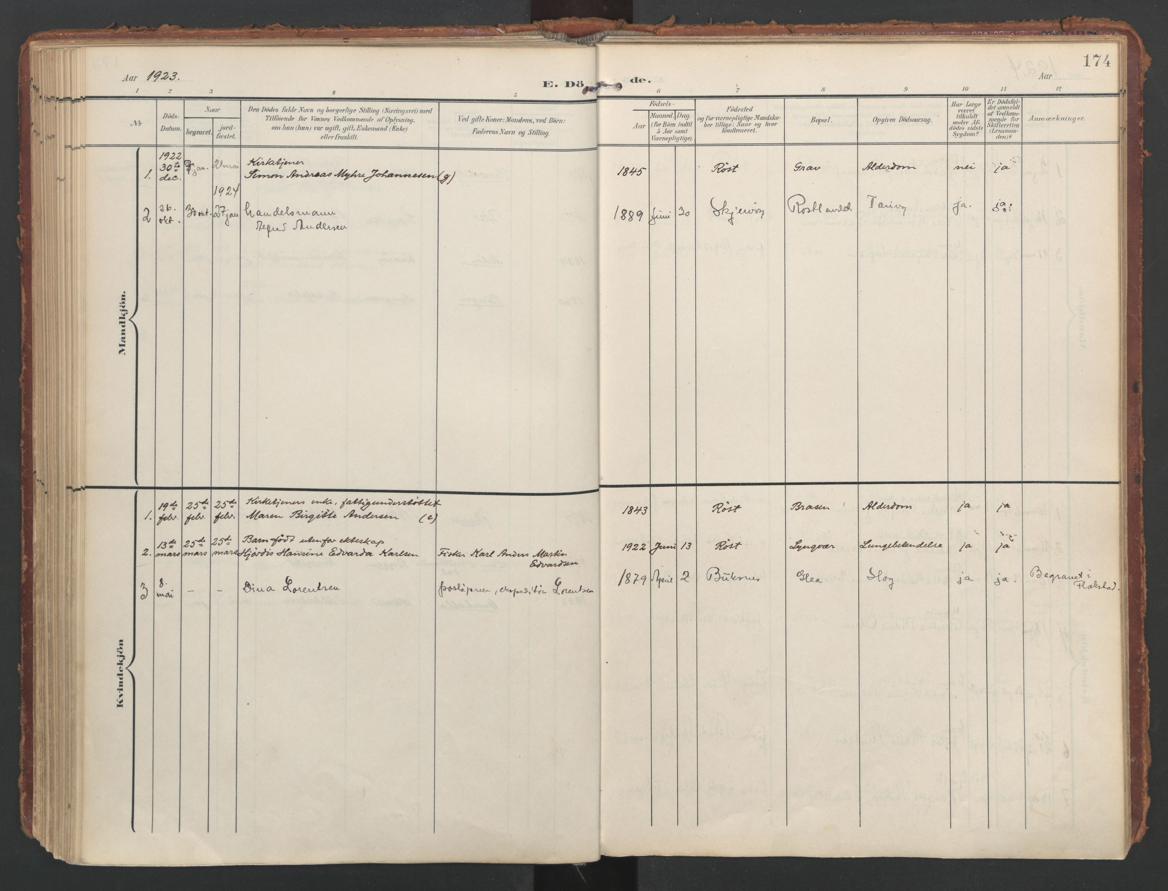 Ministerialprotokoller, klokkerbøker og fødselsregistre - Nordland, SAT/A-1459/808/L0129: Parish register (official) no. 808A02, 1903-1931, p. 174