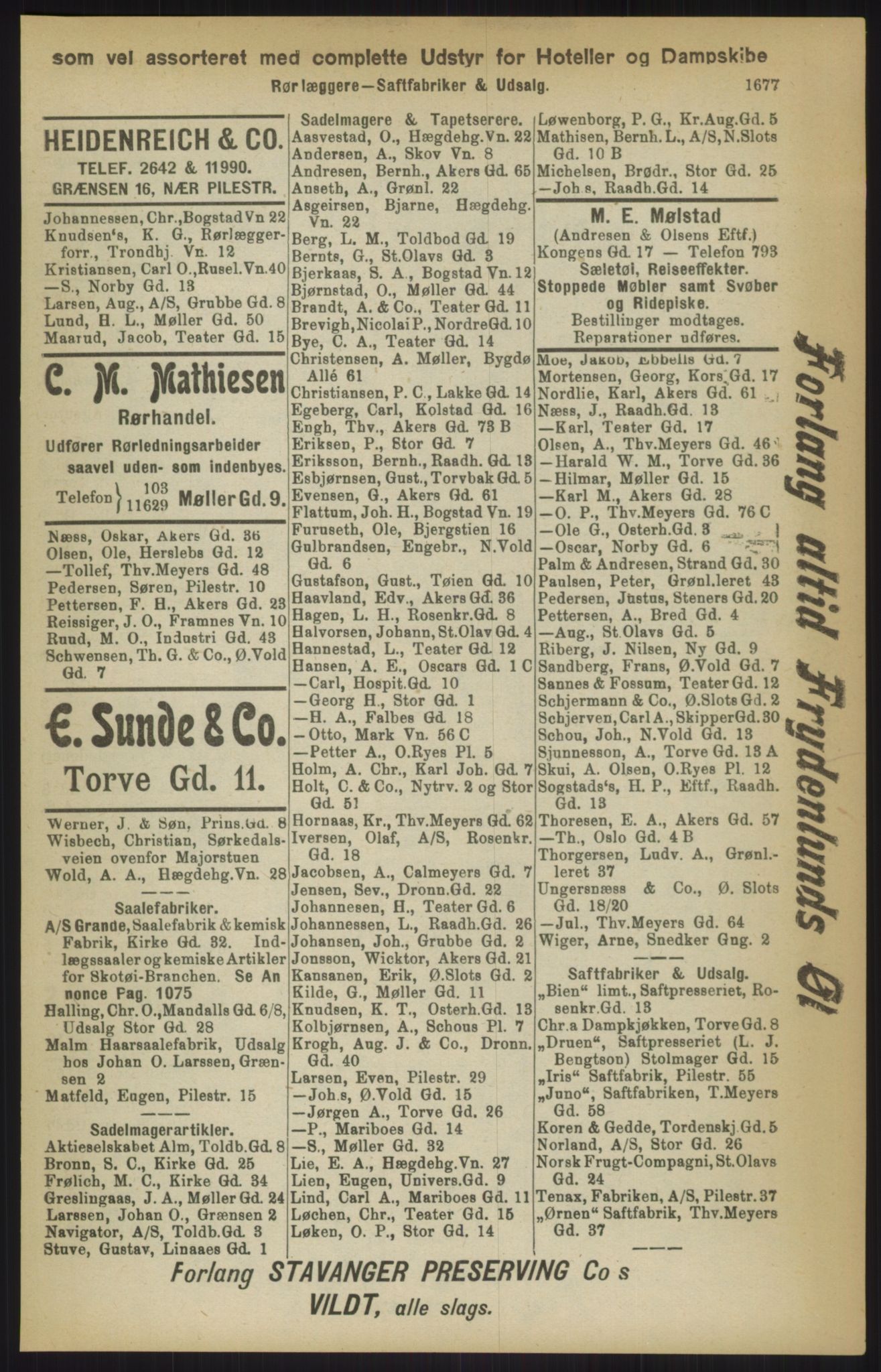 Kristiania/Oslo adressebok, PUBL/-, 1911, p. 1677