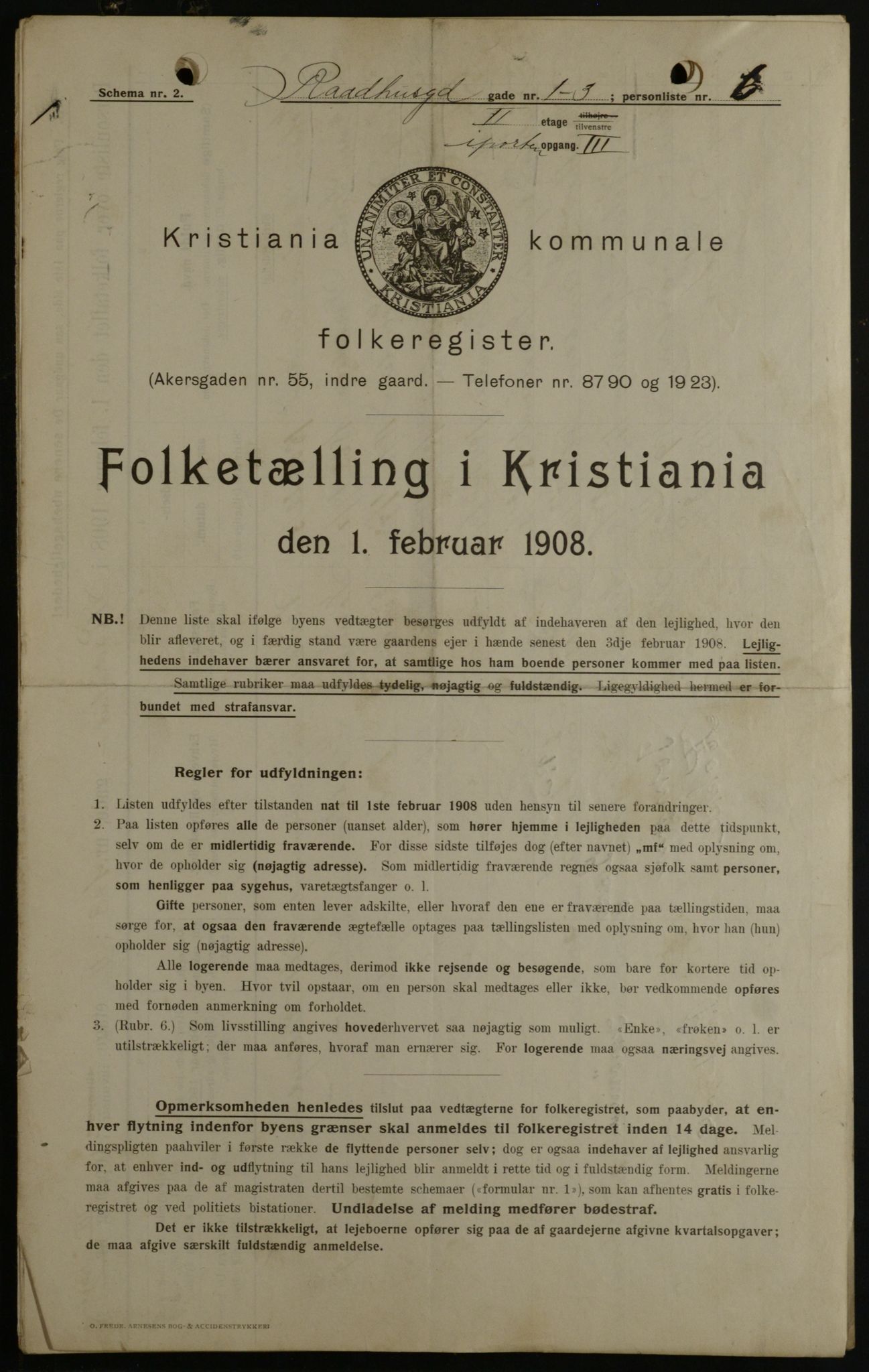 OBA, Municipal Census 1908 for Kristiania, 1908, p. 77551