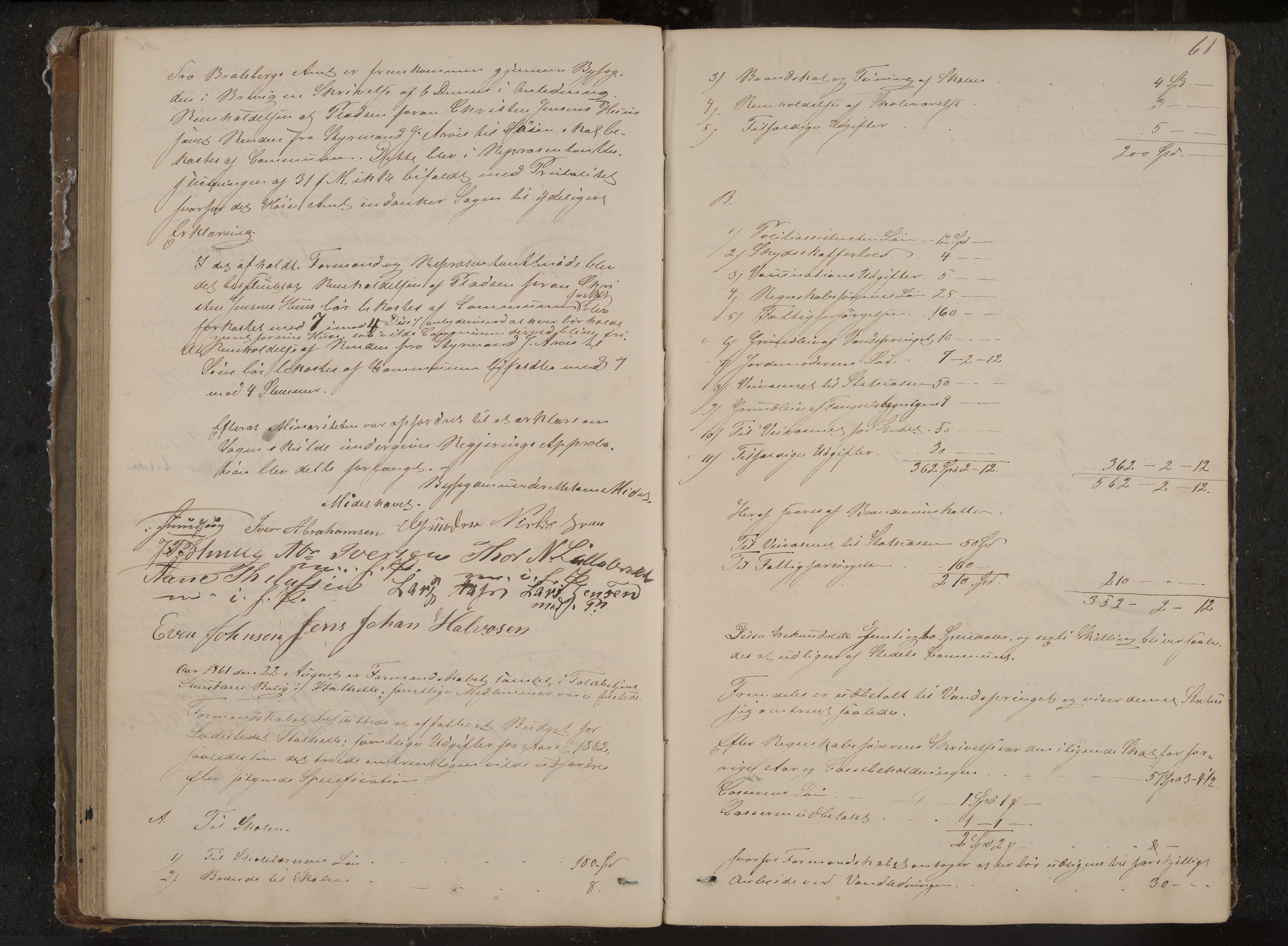 Stathelle formannskap og sentraladministrasjon, IKAK/0803021/A/L0001: Møtebok, 1852-1891, p. 61