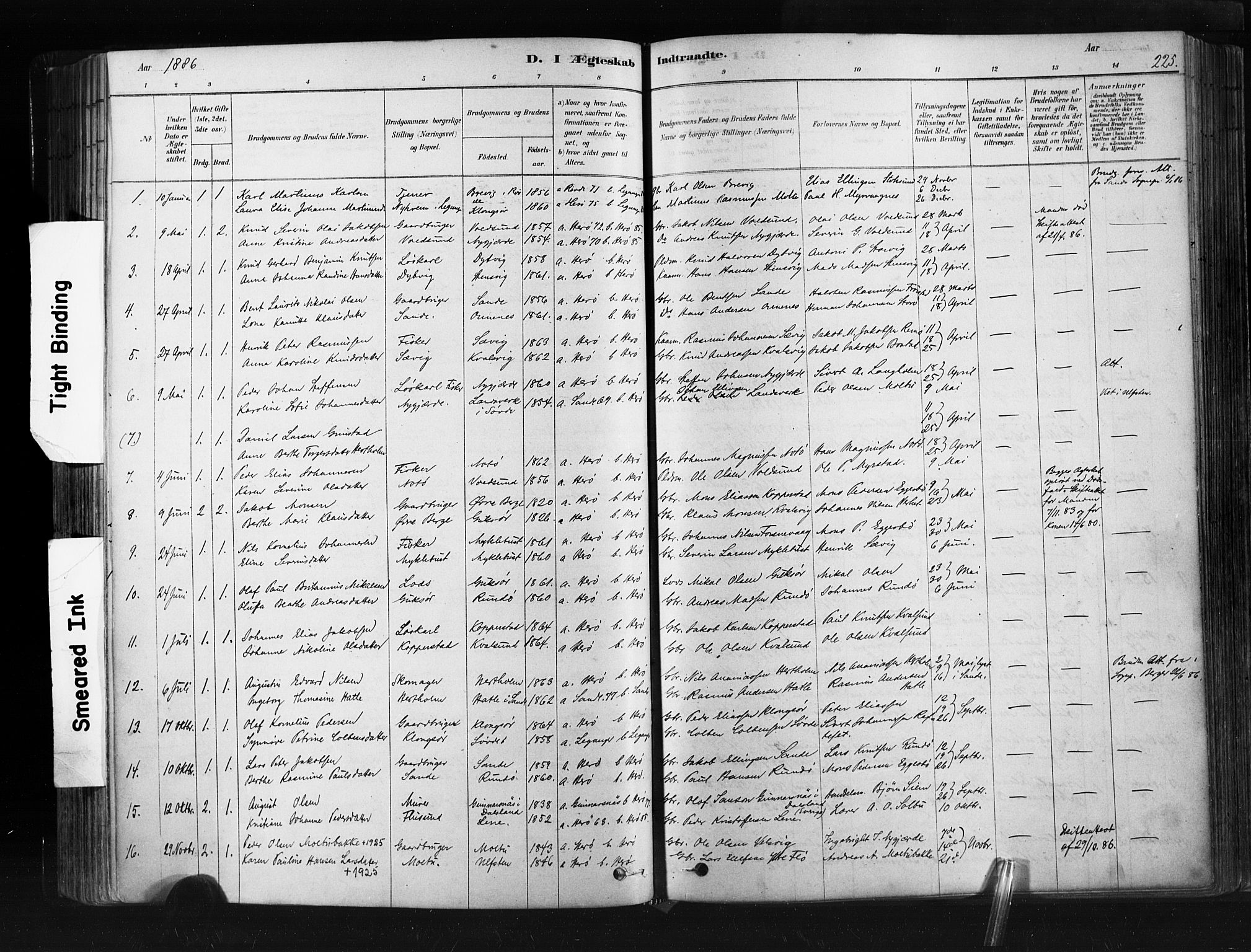 Ministerialprotokoller, klokkerbøker og fødselsregistre - Møre og Romsdal, SAT/A-1454/507/L0073: Parish register (official) no. 507A08, 1878-1904, p. 225