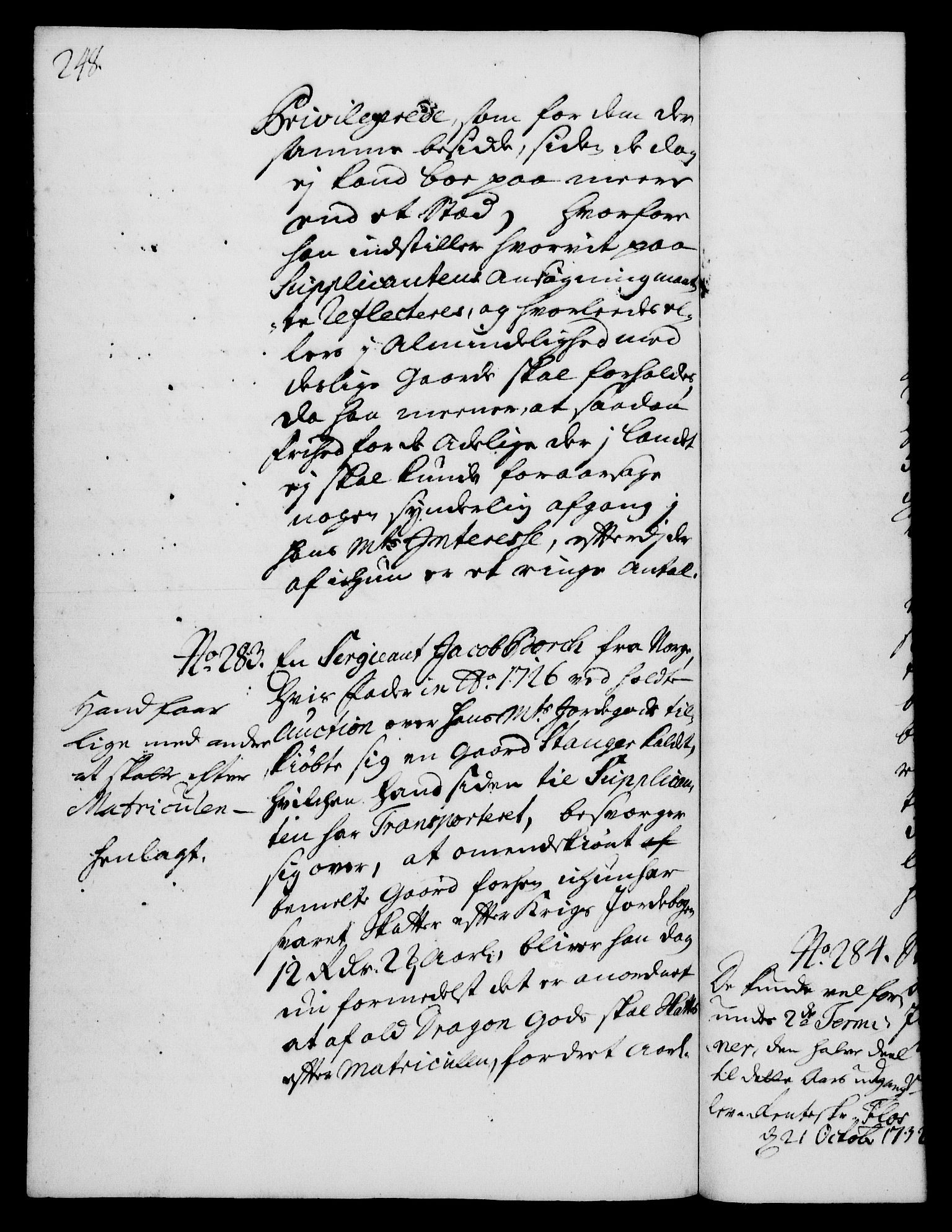Rentekammeret, Kammerkanselliet, AV/RA-EA-3111/G/Gh/Gha/L0014: Norsk ekstraktmemorialprotokoll. Merket RK 53.59, 1731-1732, p. 248