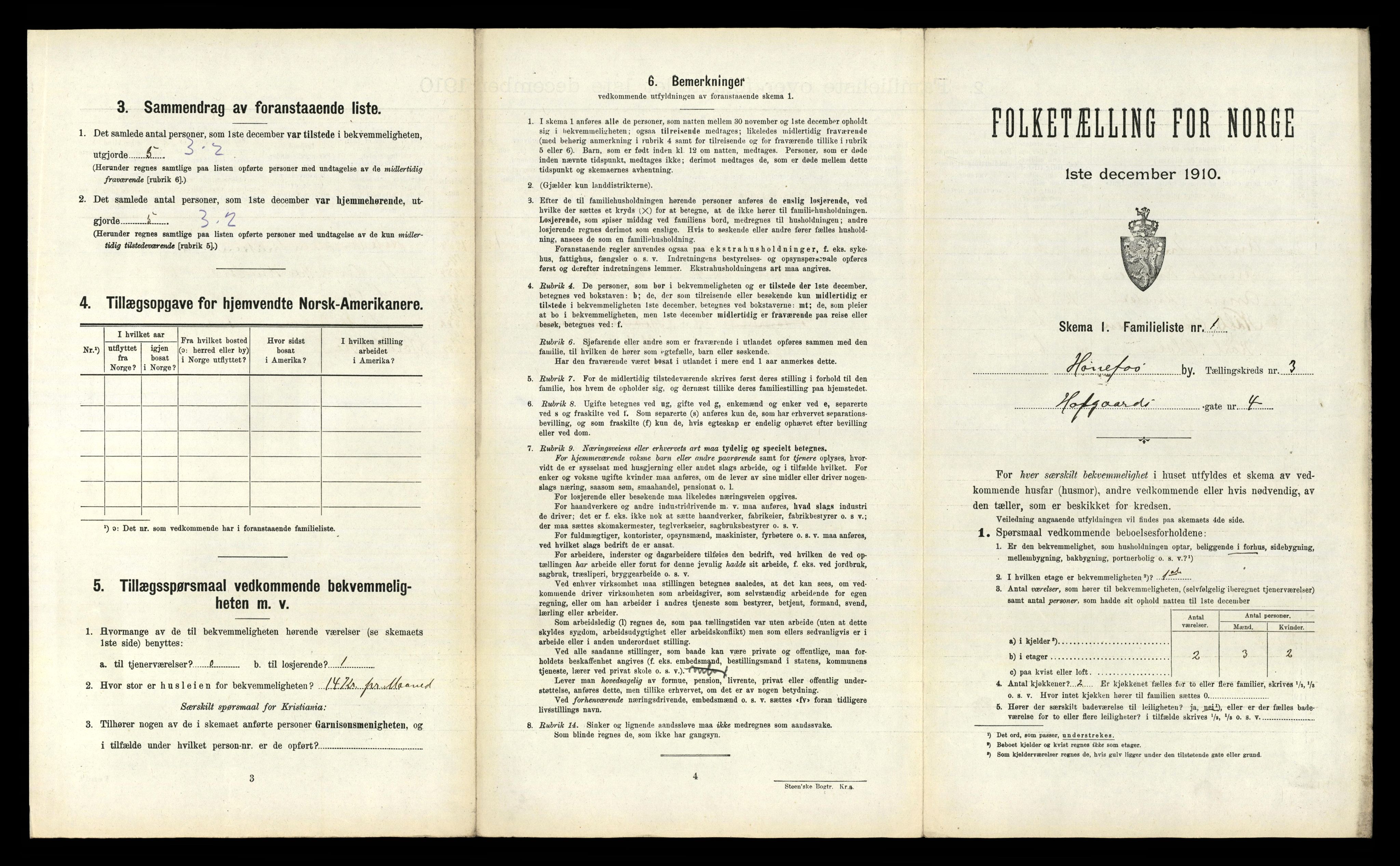 RA, 1910 census for Hønefoss, 1910, p. 527