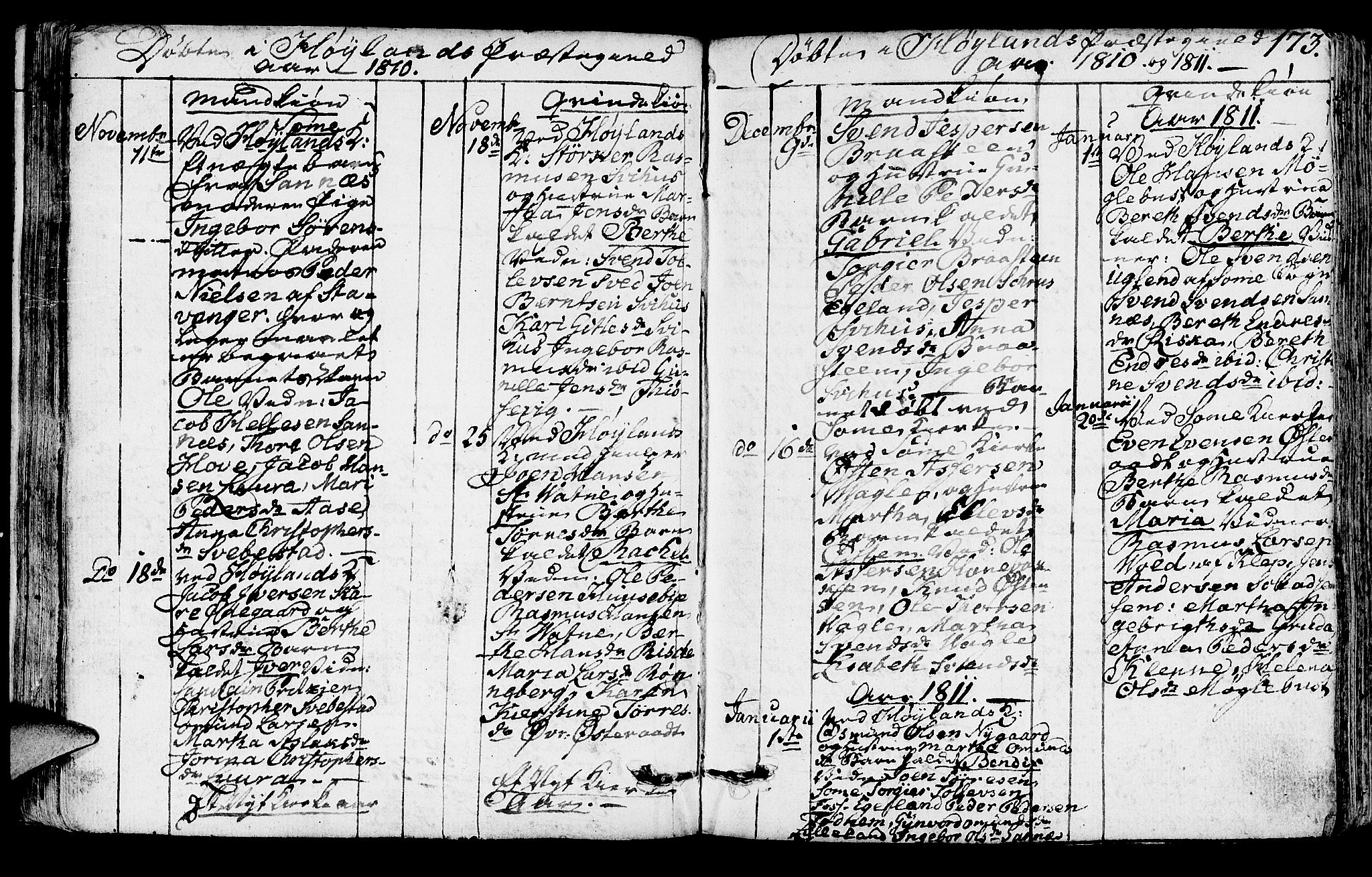 Høyland sokneprestkontor, AV/SAST-A-101799/001/30BA/L0005: Parish register (official) no. A 5, 1804-1815, p. 173