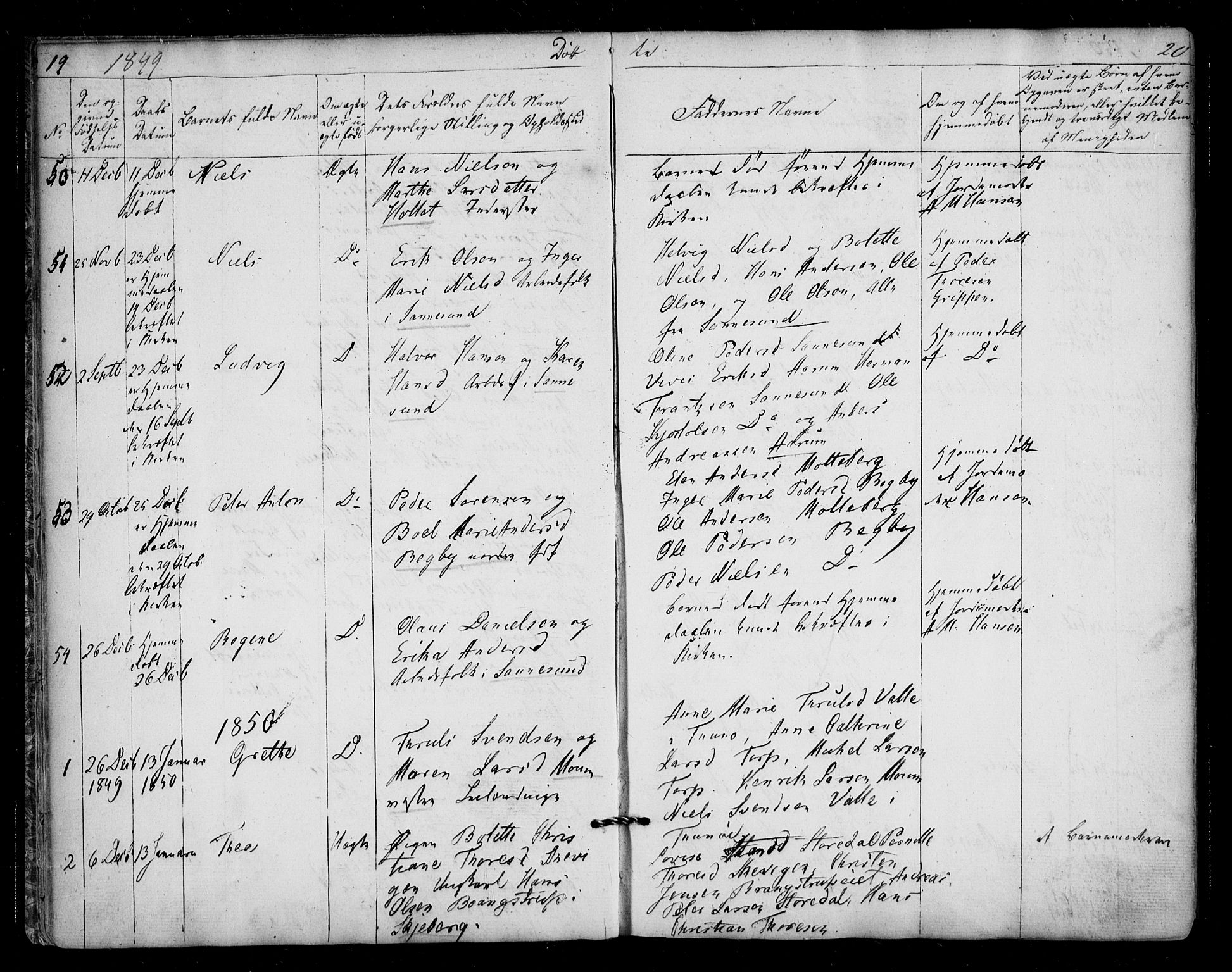 Borge prestekontor Kirkebøker, AV/SAO-A-10903/F/Fa/L0005: Parish register (official) no. I 5, 1848-1860, p. 19-20